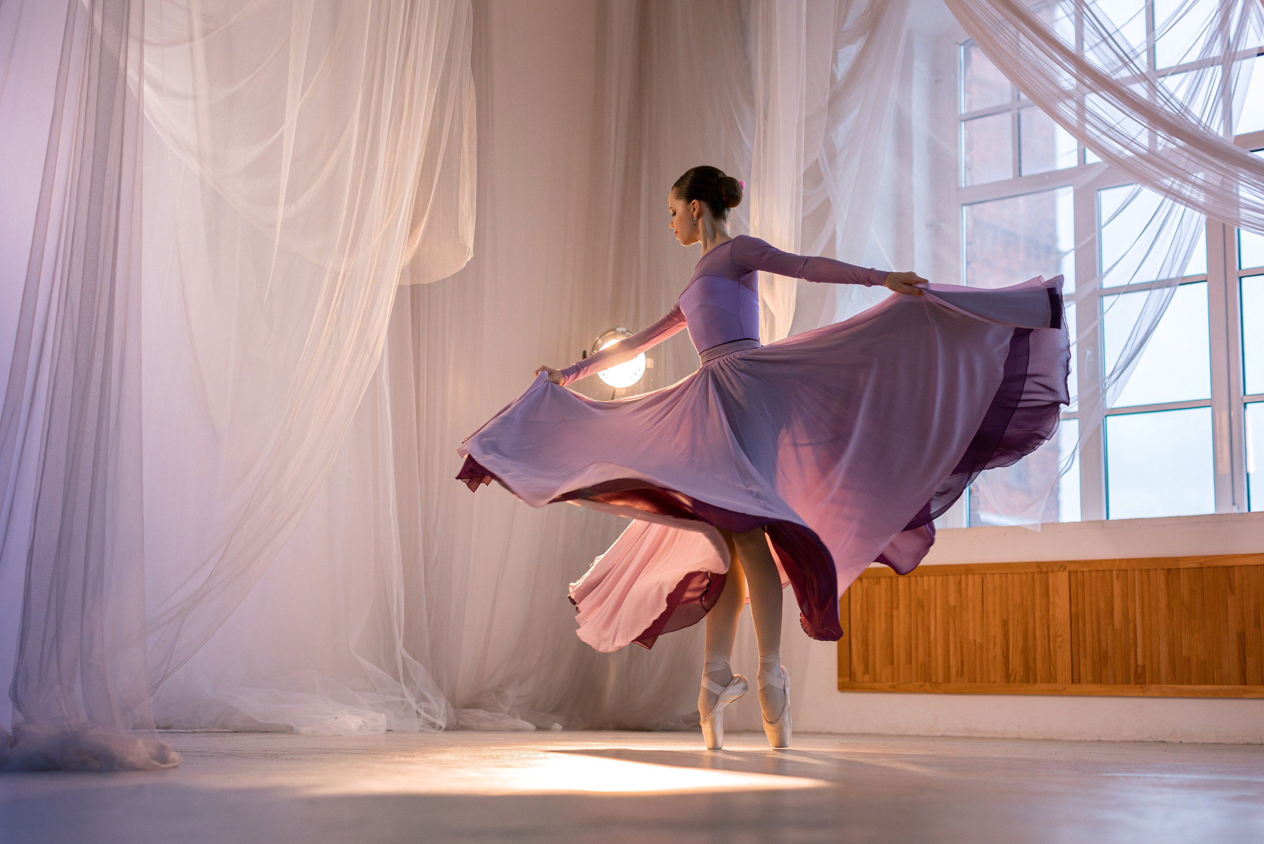 Фиолетовая воздушная длинная юбка напрокат. Балетный фотограф Алина Ханько — Душа Балета