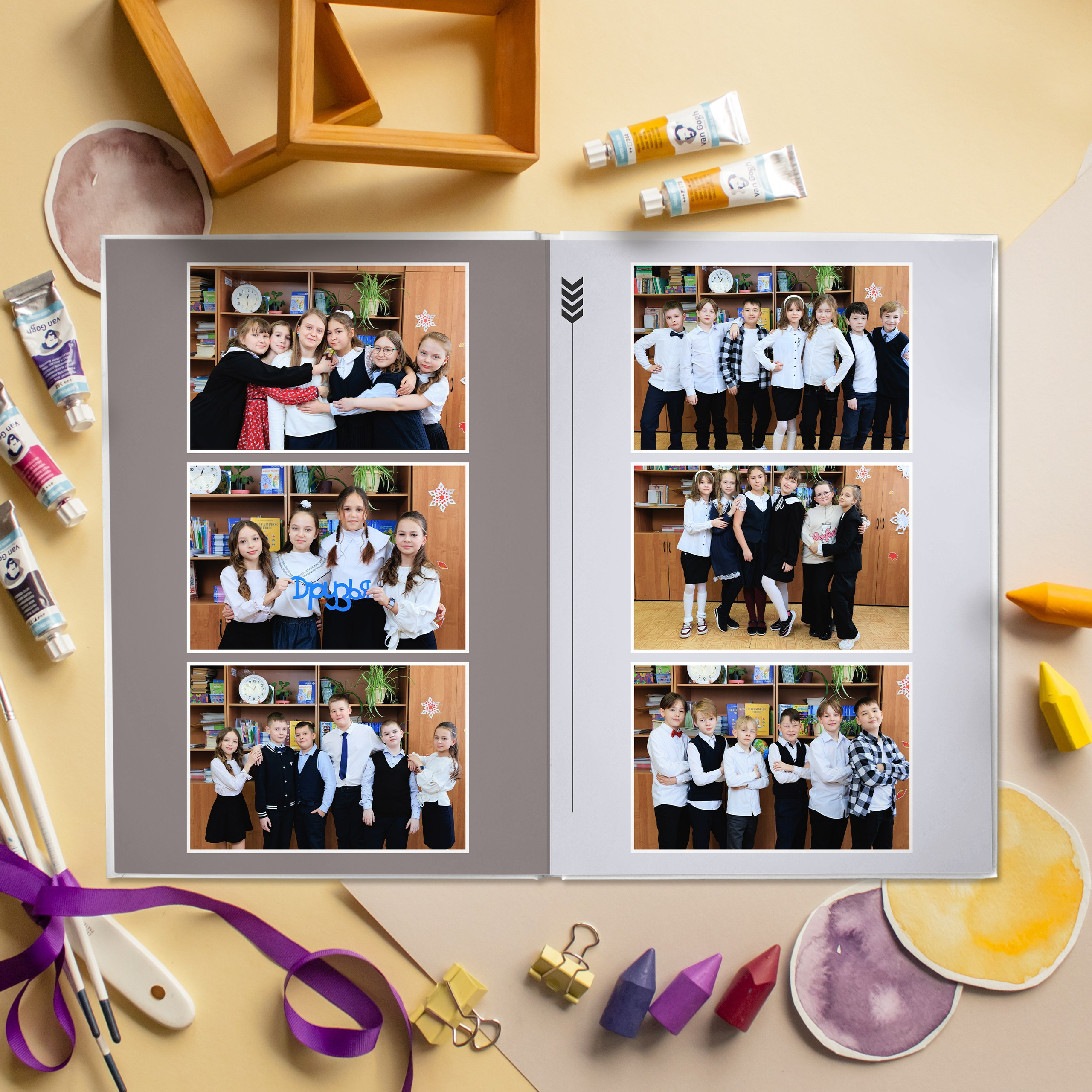 ОБЩИЙ 5 разворотов. Выпускные альбомы для детского сада и школы в Москве