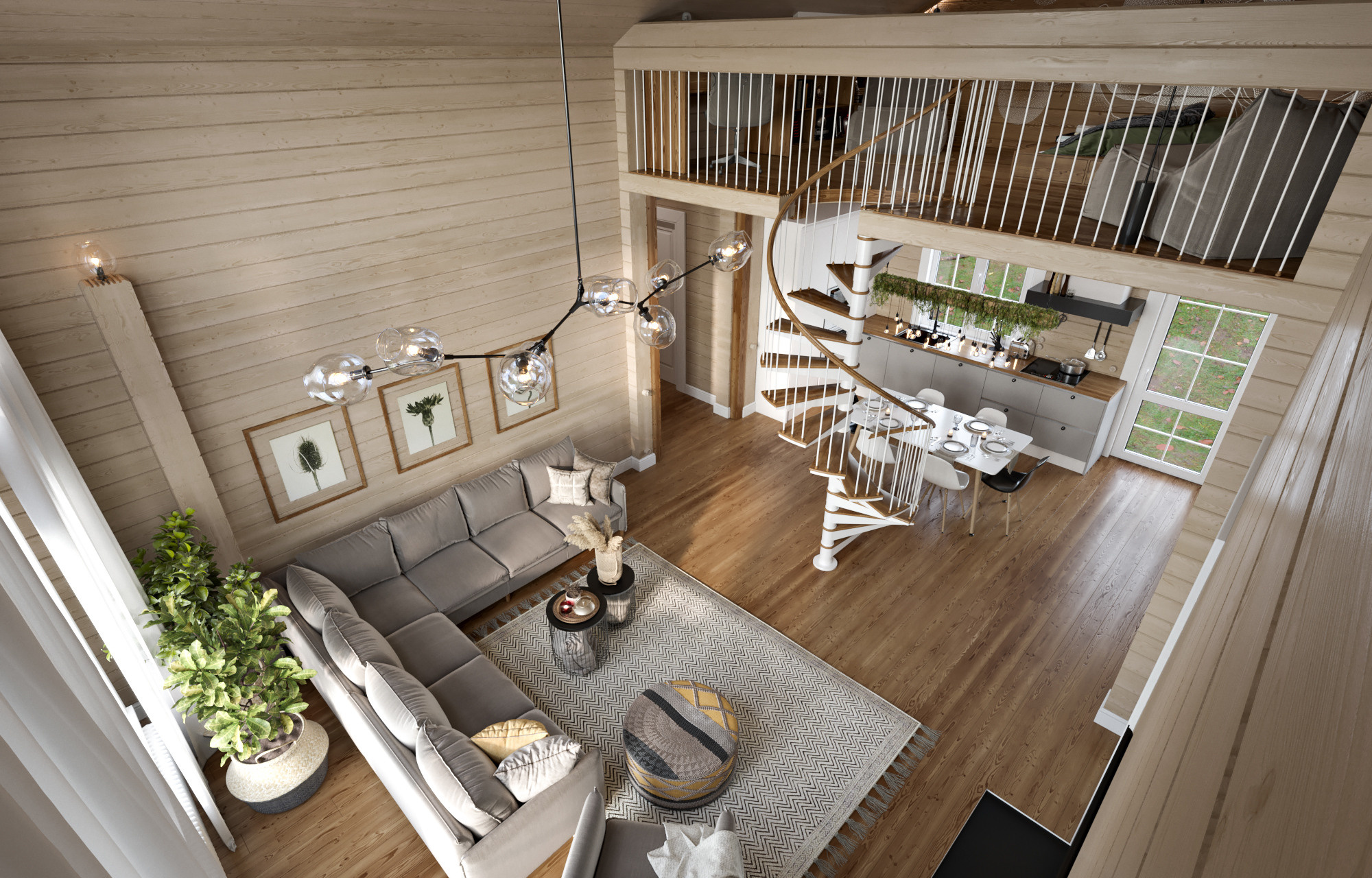 Интерьер частного дома в поселке Зимняя Горка. Дизайнерский ремонт квартир и домов под ключ в Казани