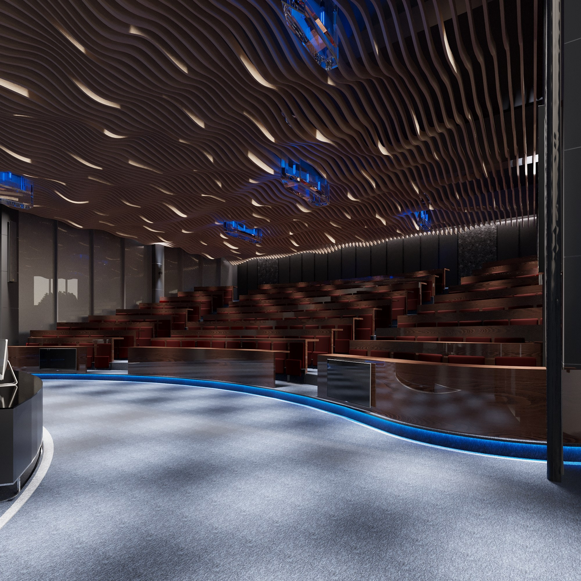 Marine Institute Auditorium — 3D Visualization of Educational Hall. 3D INTERIOR AND ARCHITECTURE VISUALIZATION