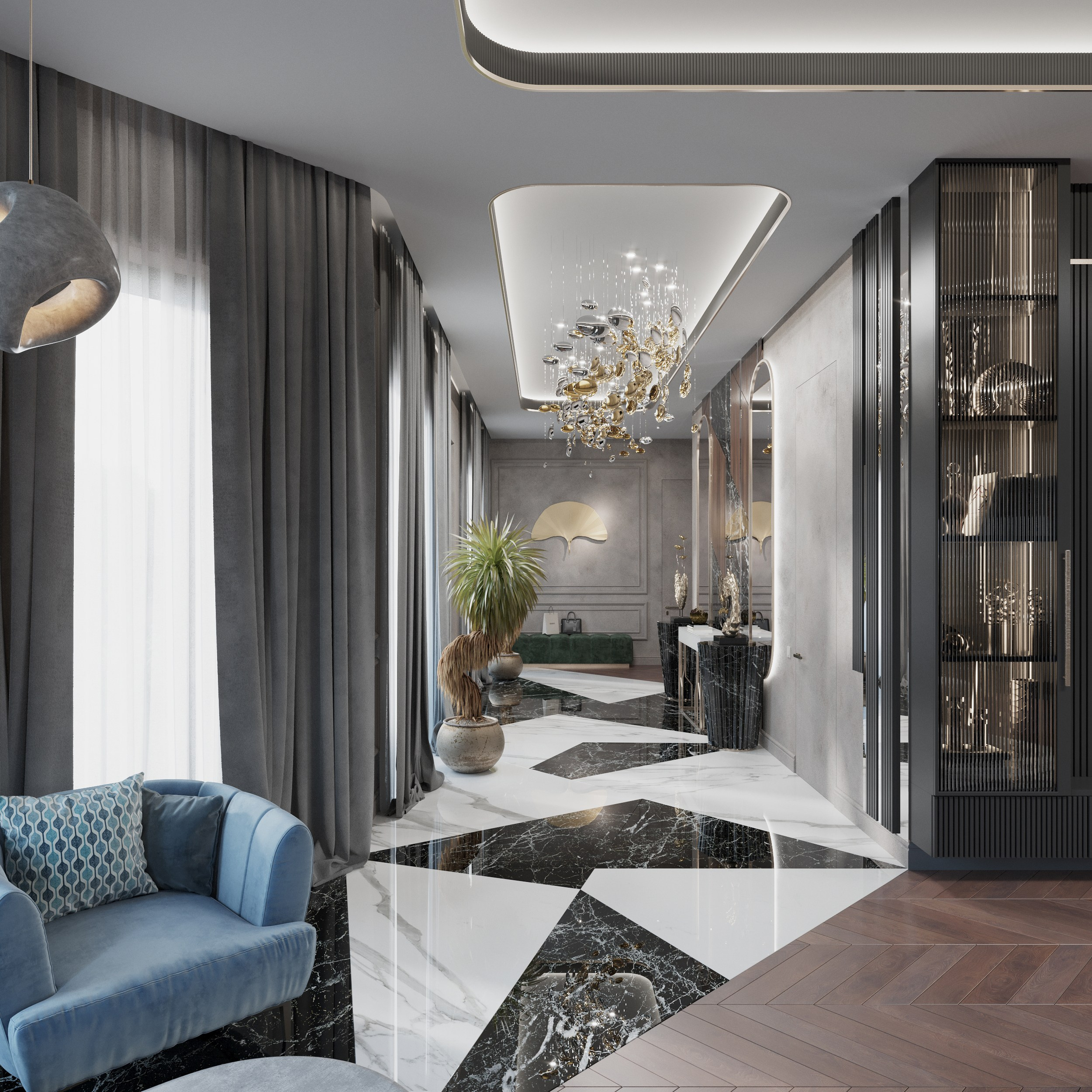 Дом в Новотиторовской — визуализация роскошного особняка. 3Д Визуализация Интерьера и Архитектуры