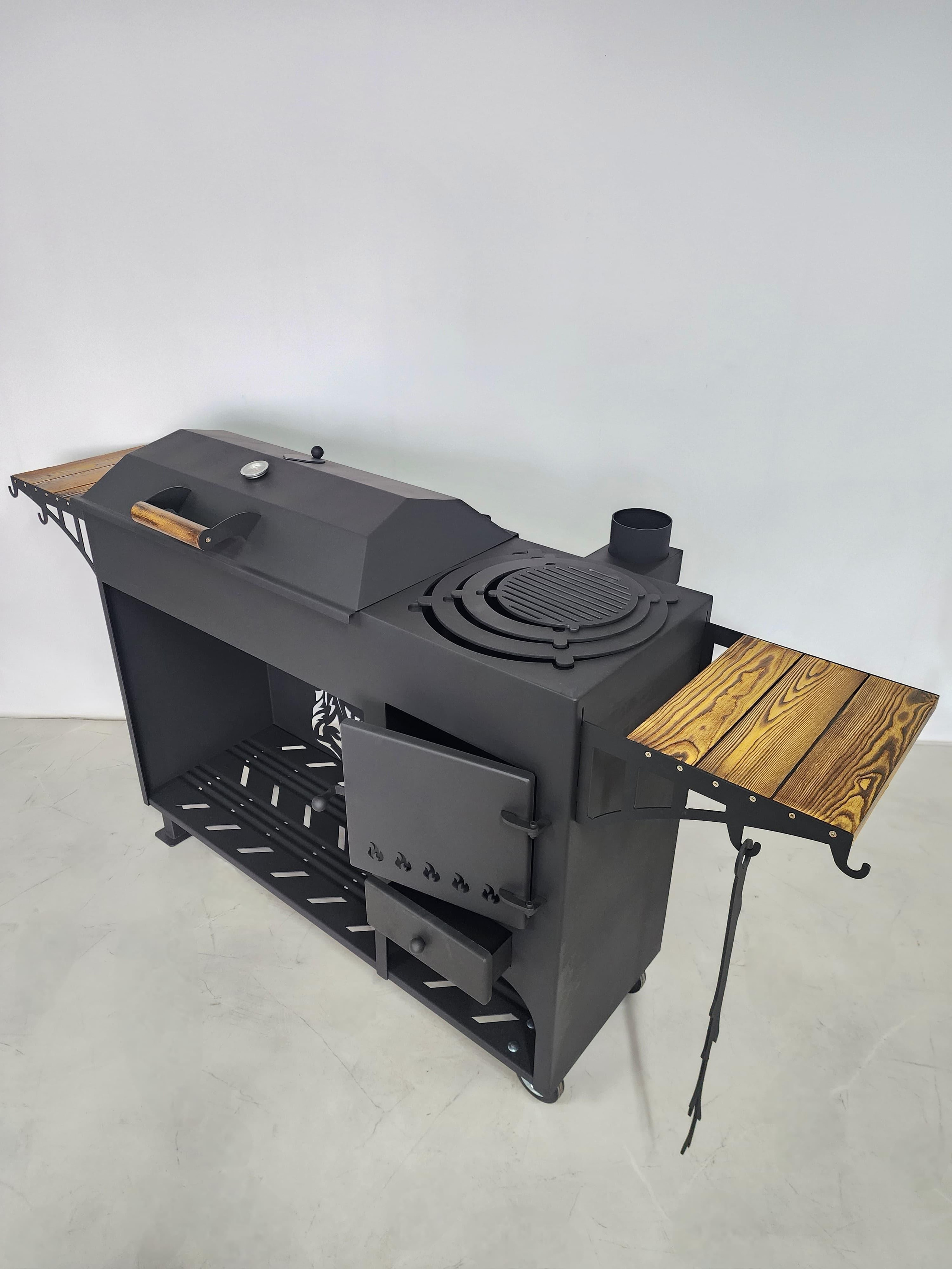 Мангал с печью под казан и крышкой барбекю. Купить / заказать мангал для дома в Краснодаре от производителя «Мангал Мастер»