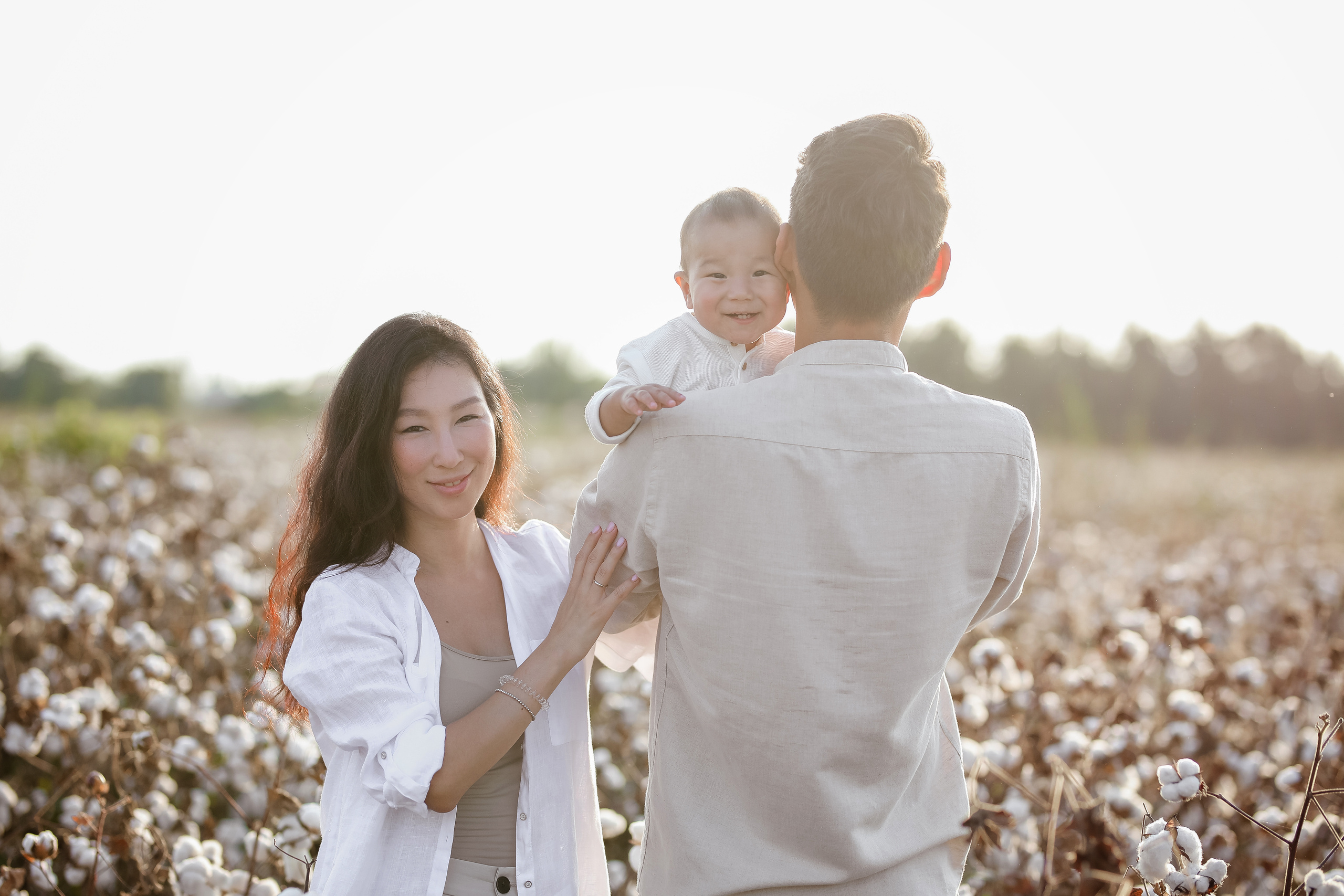 Photoshooting on cotton field