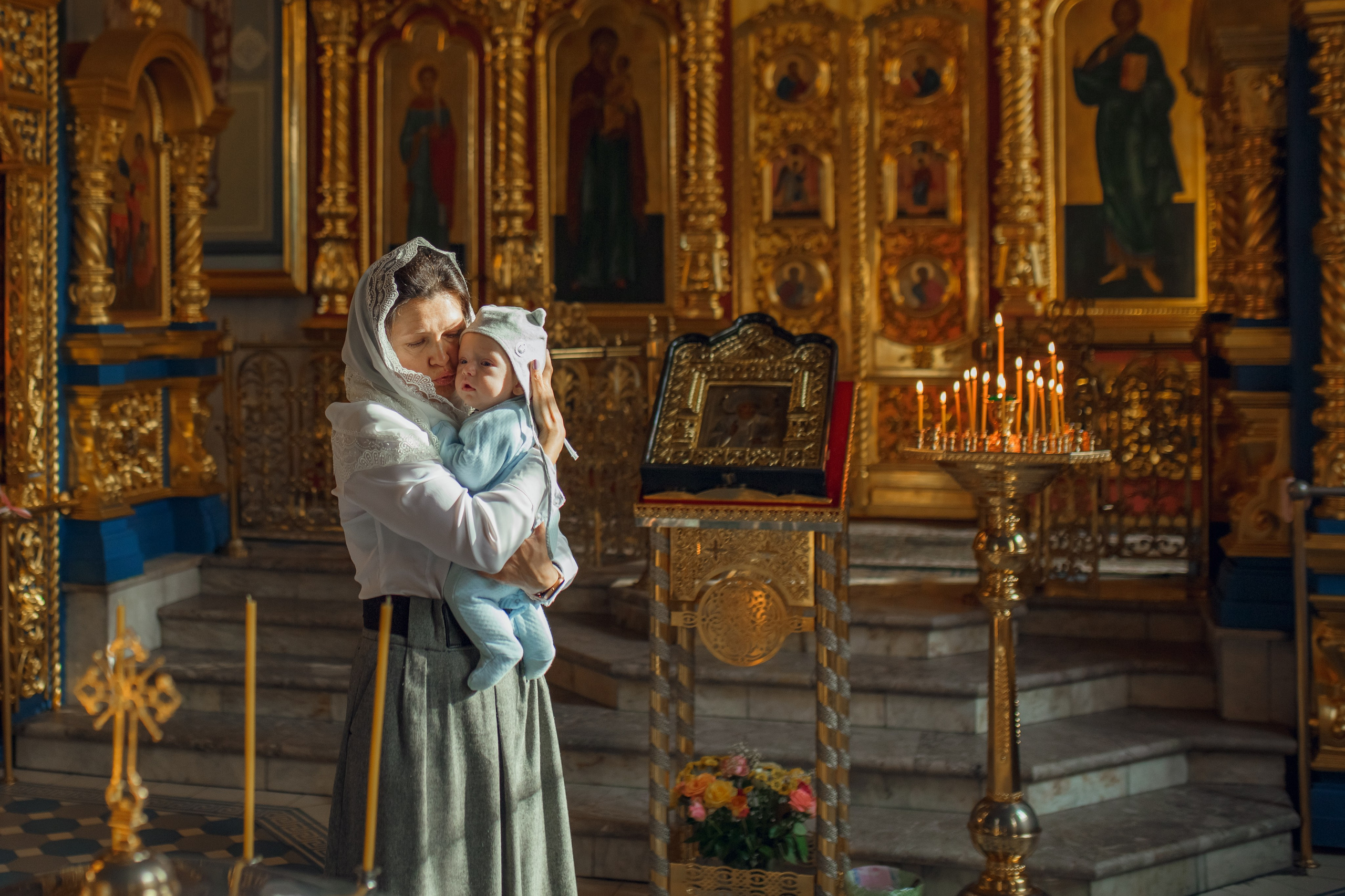 Крещение Артемия. Фотограф на Крещение, семейный фотограф в Москве