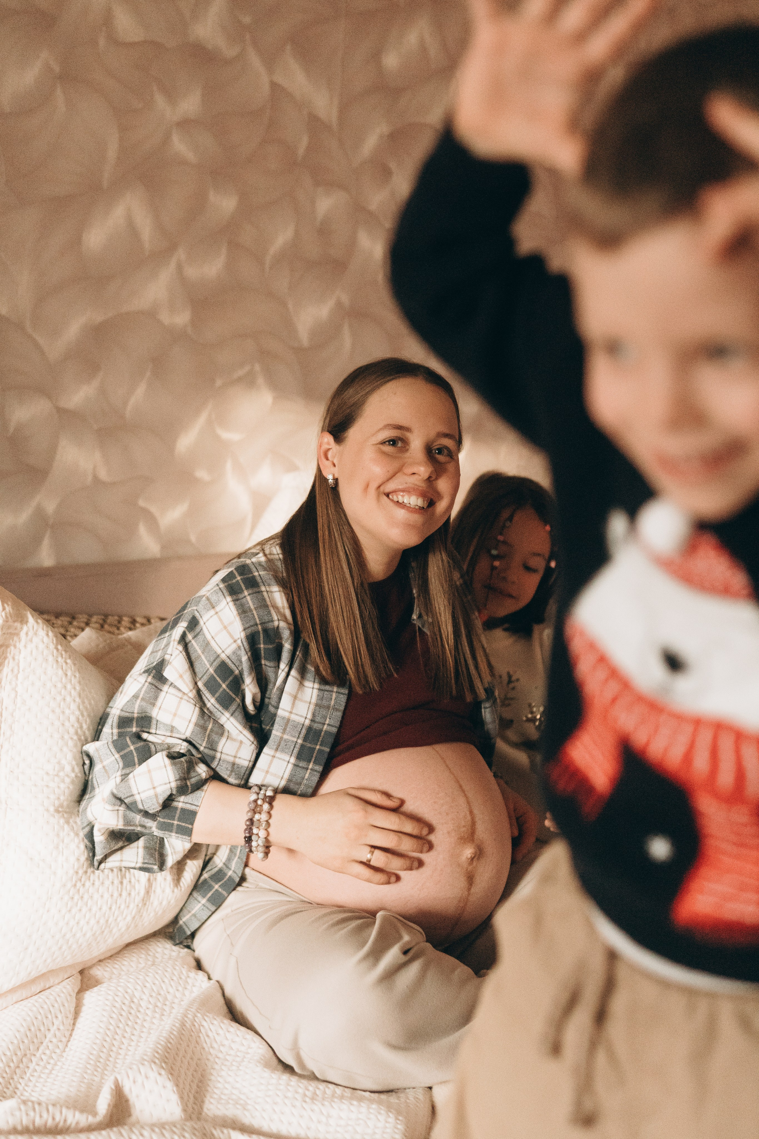 Домашняя Новогодняя фотосессия. Семейный, ньюборн фотограф, фотограф на роды в Москве, Виктория Тюльдюкова