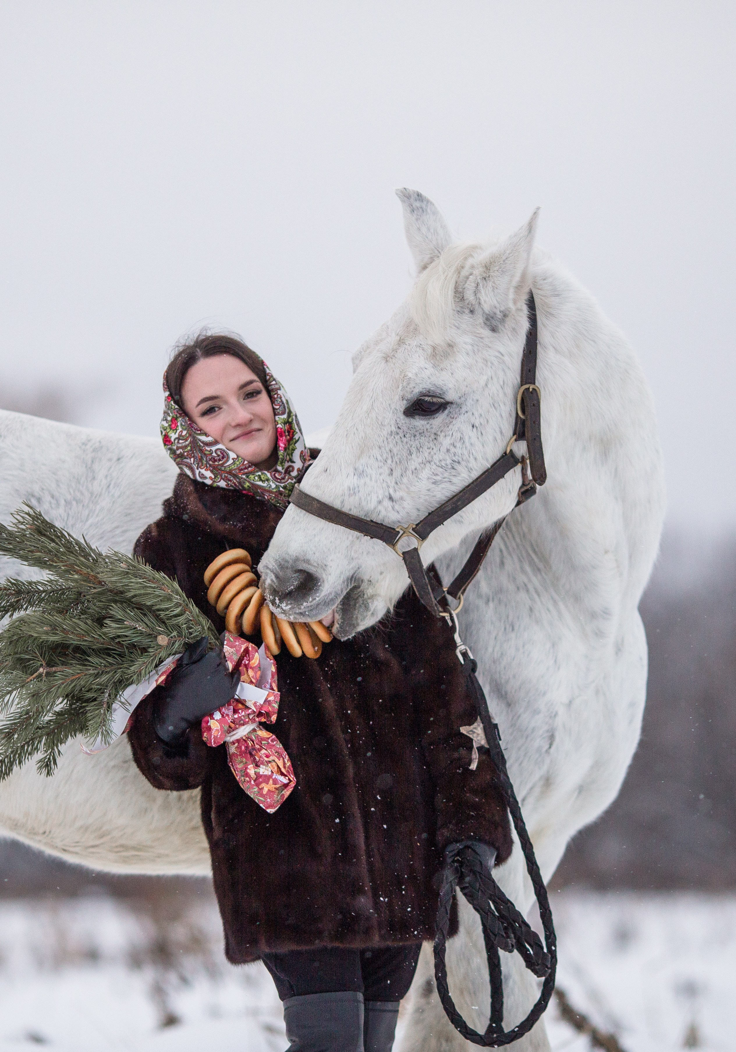 Фотосессия в дубленке зимой
