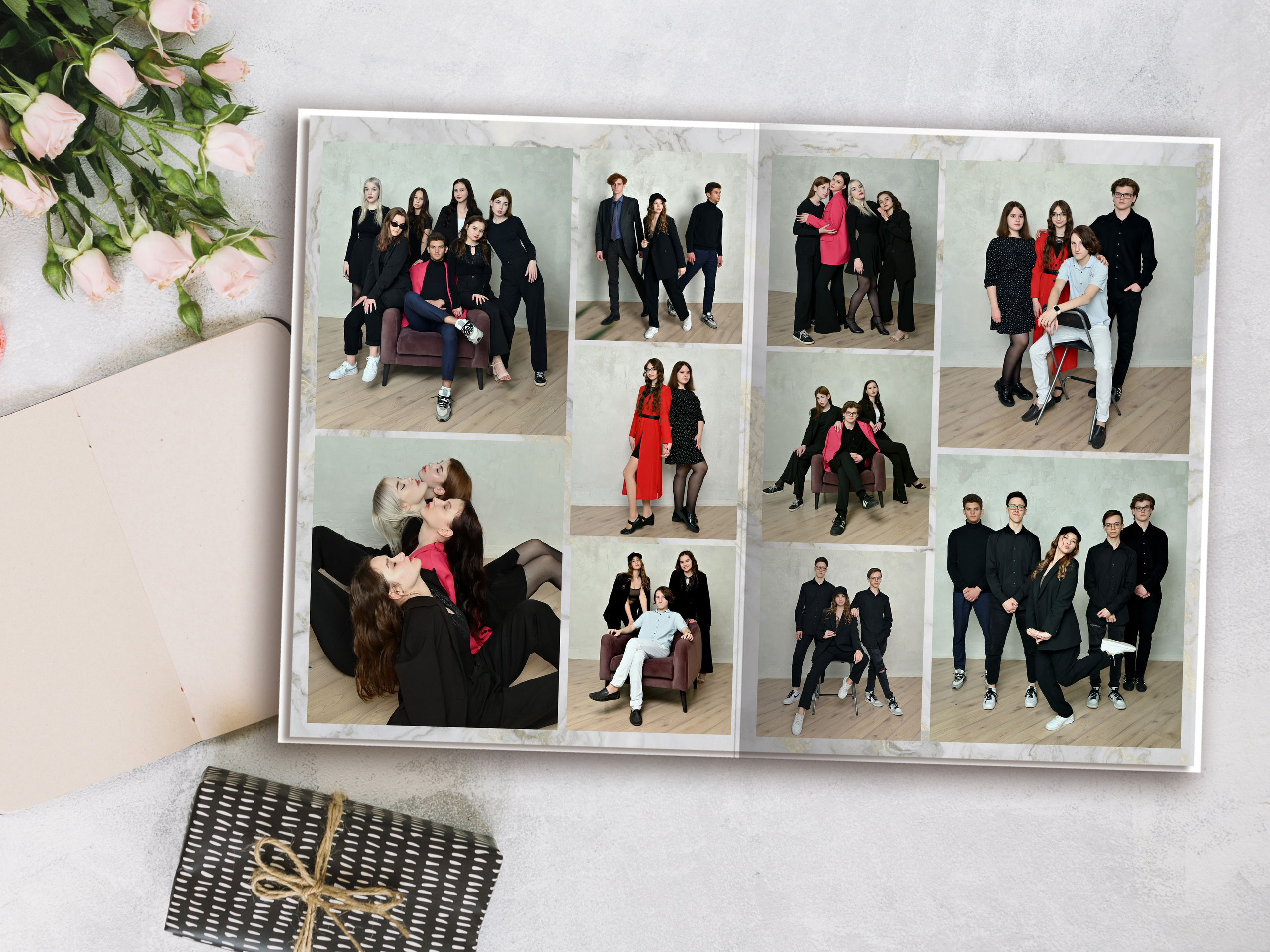 Мрамор (Студия) — 4 разворота. Надежда Хабарина школьный и детский фотограф в Самаре АЛЬБОМЫ от 1700р