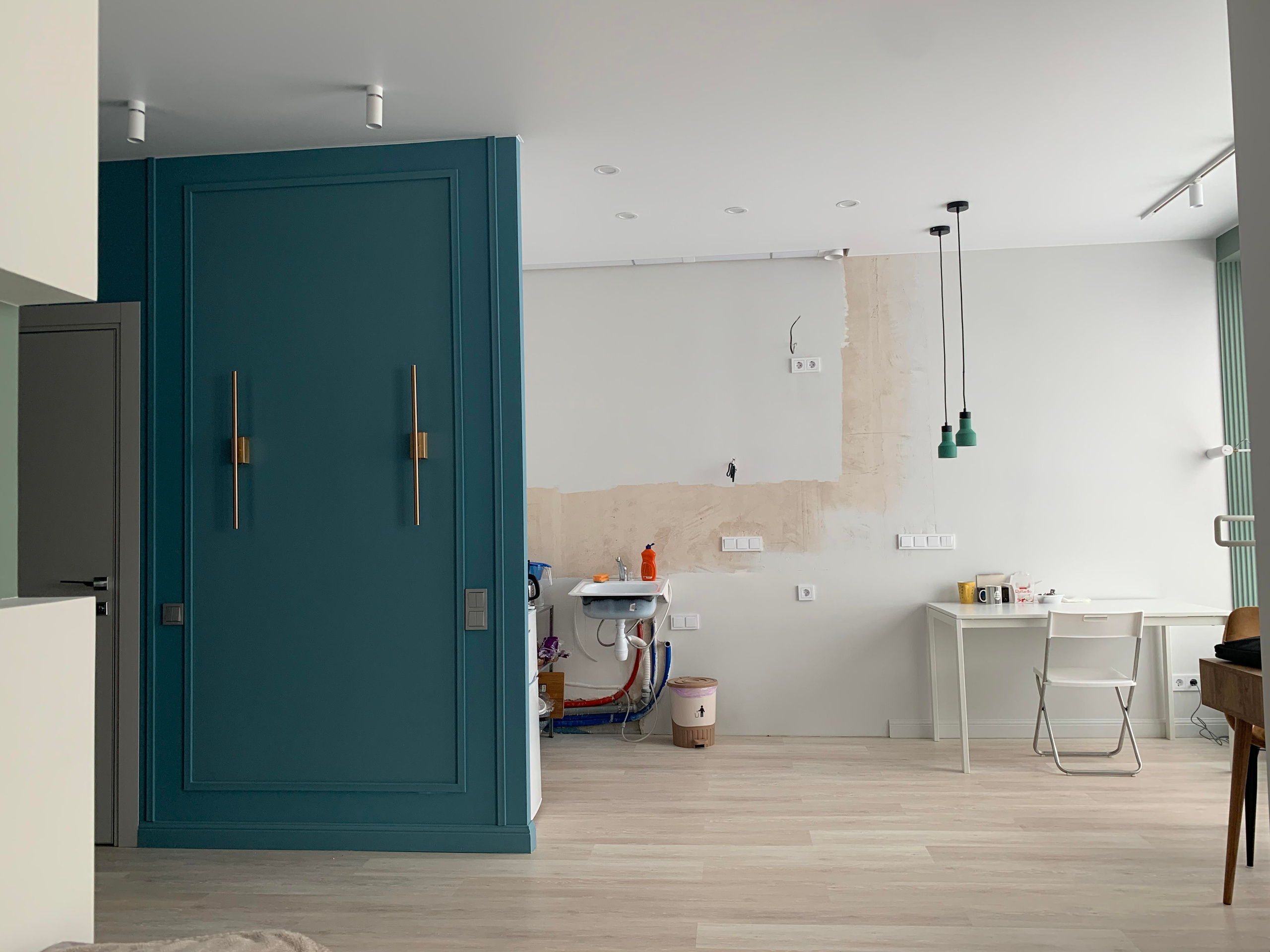 «На набережной» 37кв.м, фото. Дизайнер интерьеров Olala interior design