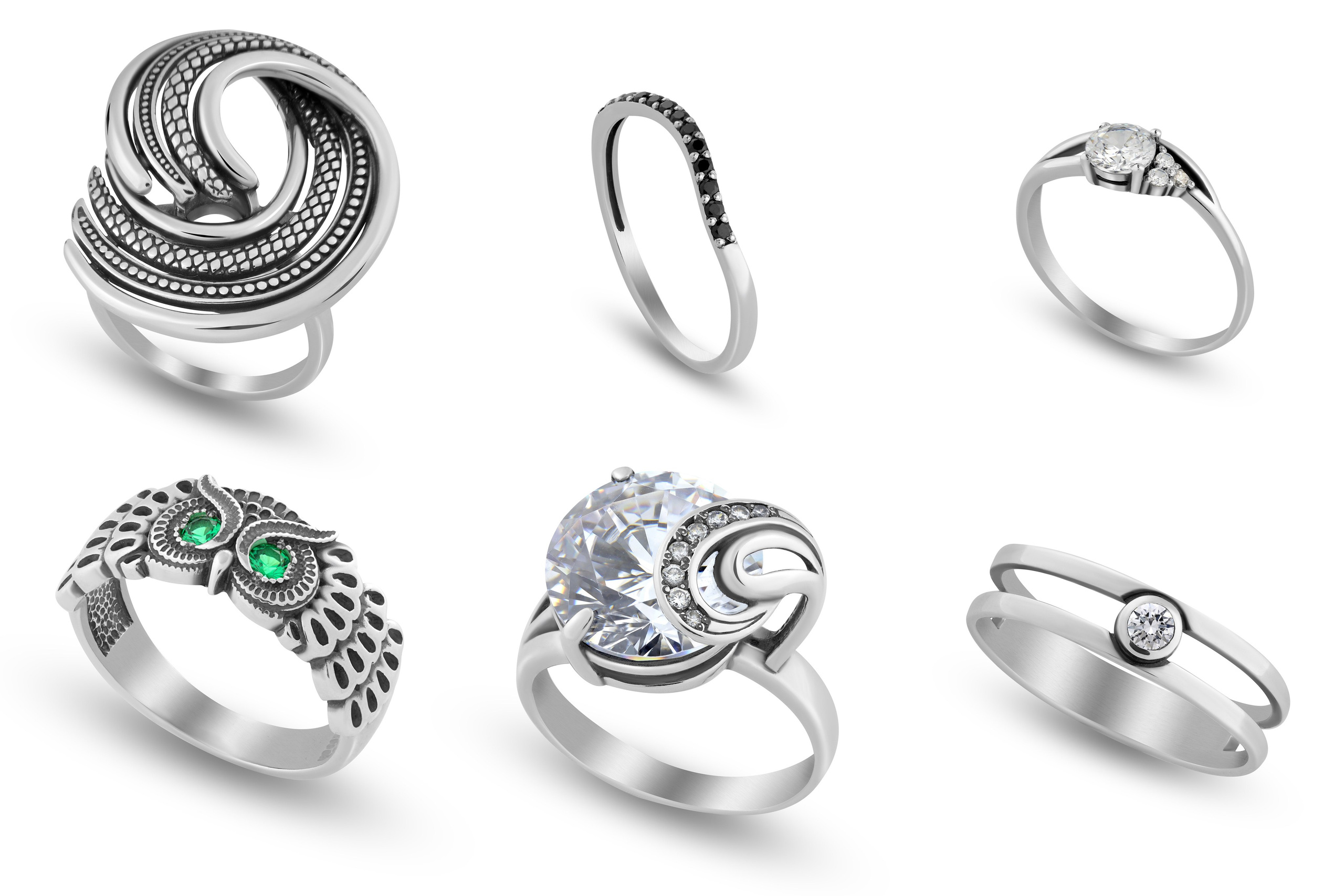 Серебрянные кольца для компании «Серебрянный каприз». Фотограф Сергей Феденко
