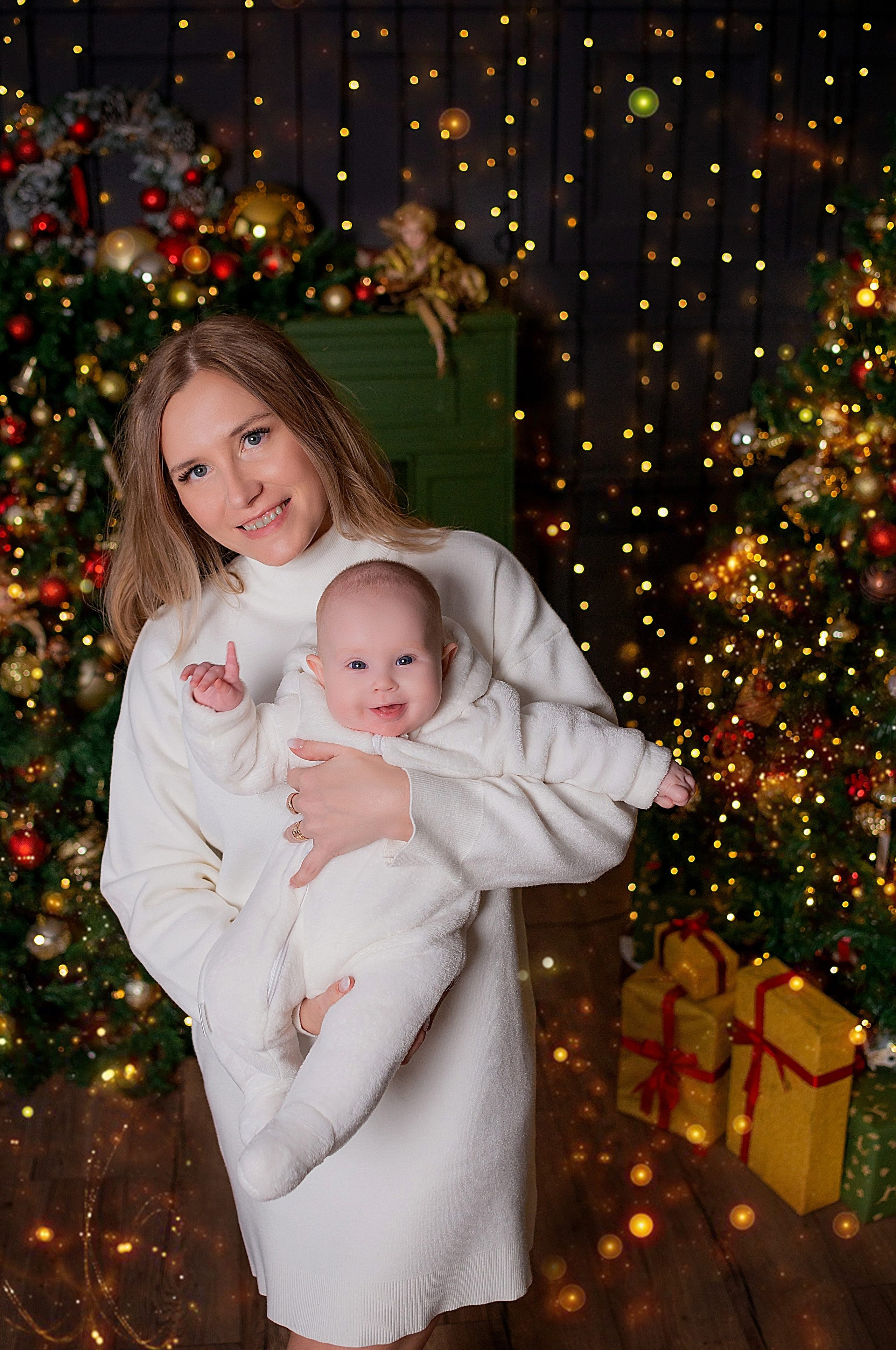 Новогодняя семейная фотосессия в Краснодаре 2023-2024. Фотограф новорожденных Краснодар Малышенко Надежда