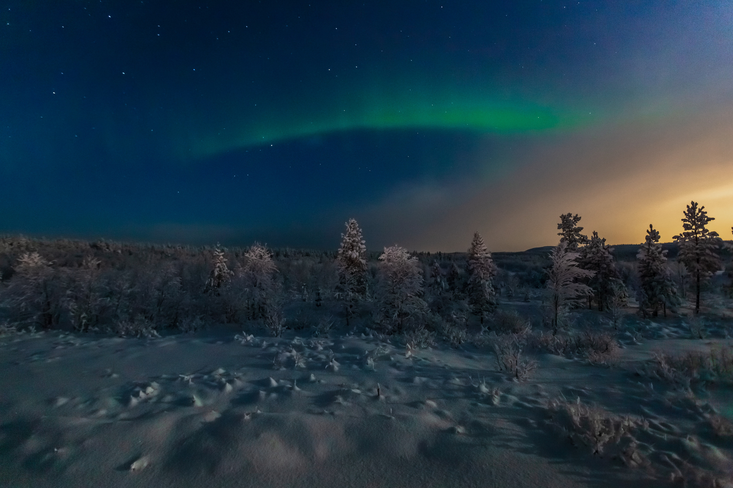 Мурманск, северное сияние. Творческие сьемки