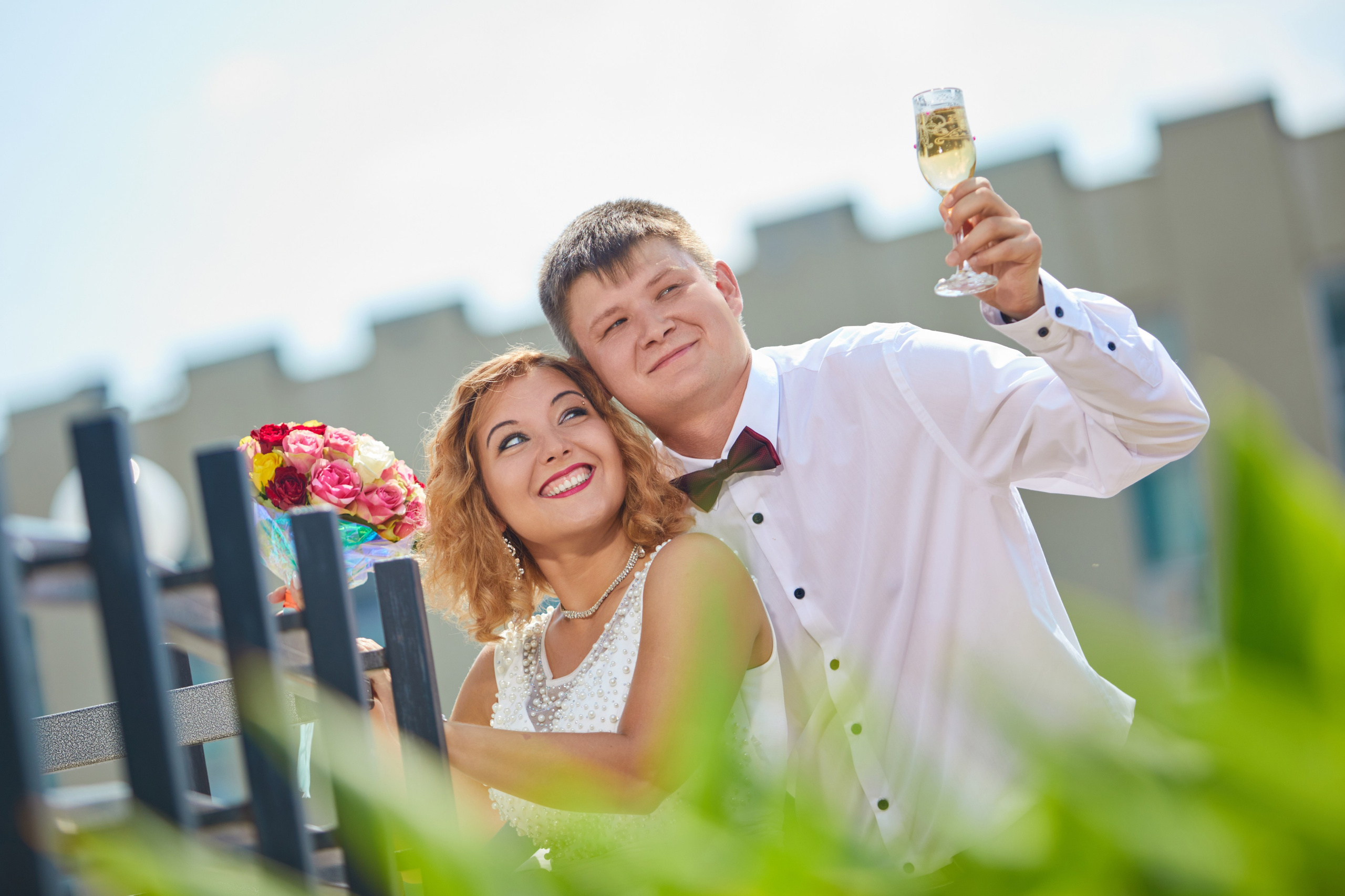 Свадебная съемка, площадь возле ЗАГС. Железногорск