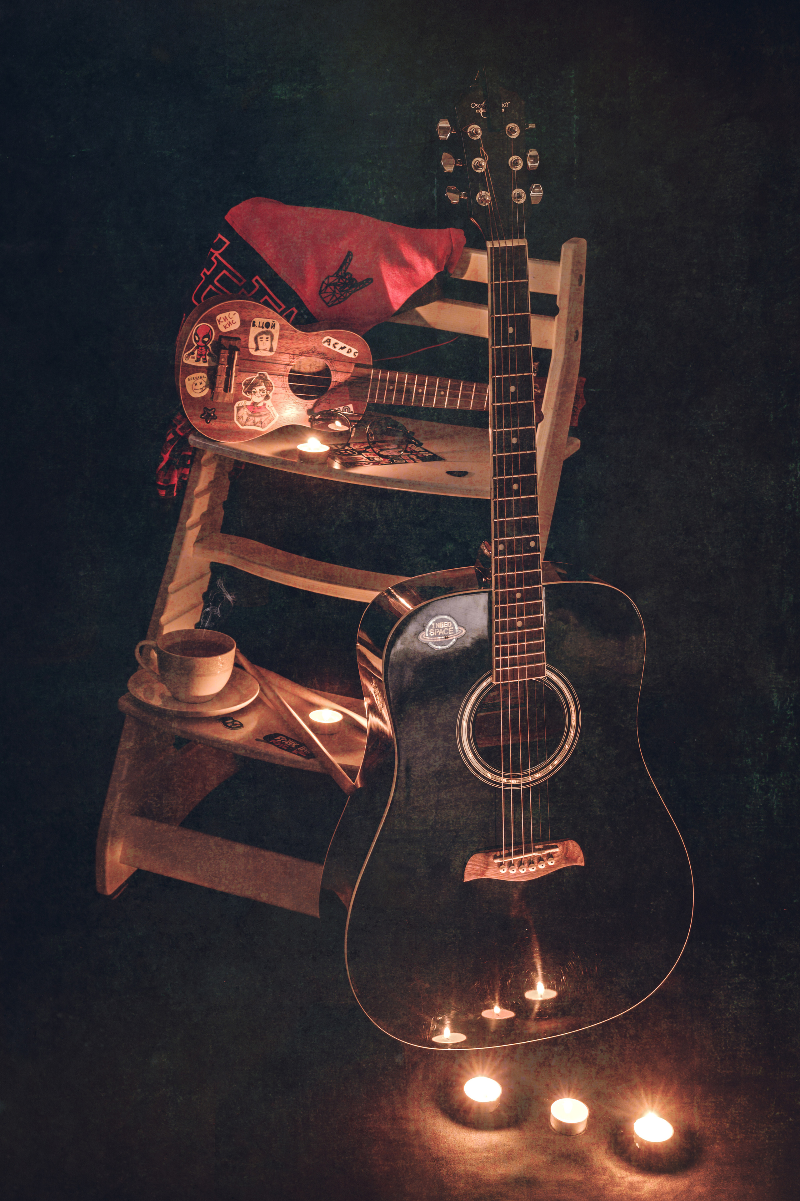 предметная фотосъёмка красноярск, креативная съёмка предметов, съёмка для контента, фотосъёмка для сайта, музыкальные инструменты, фотосъёмка гитар, натюрморт с гитарой