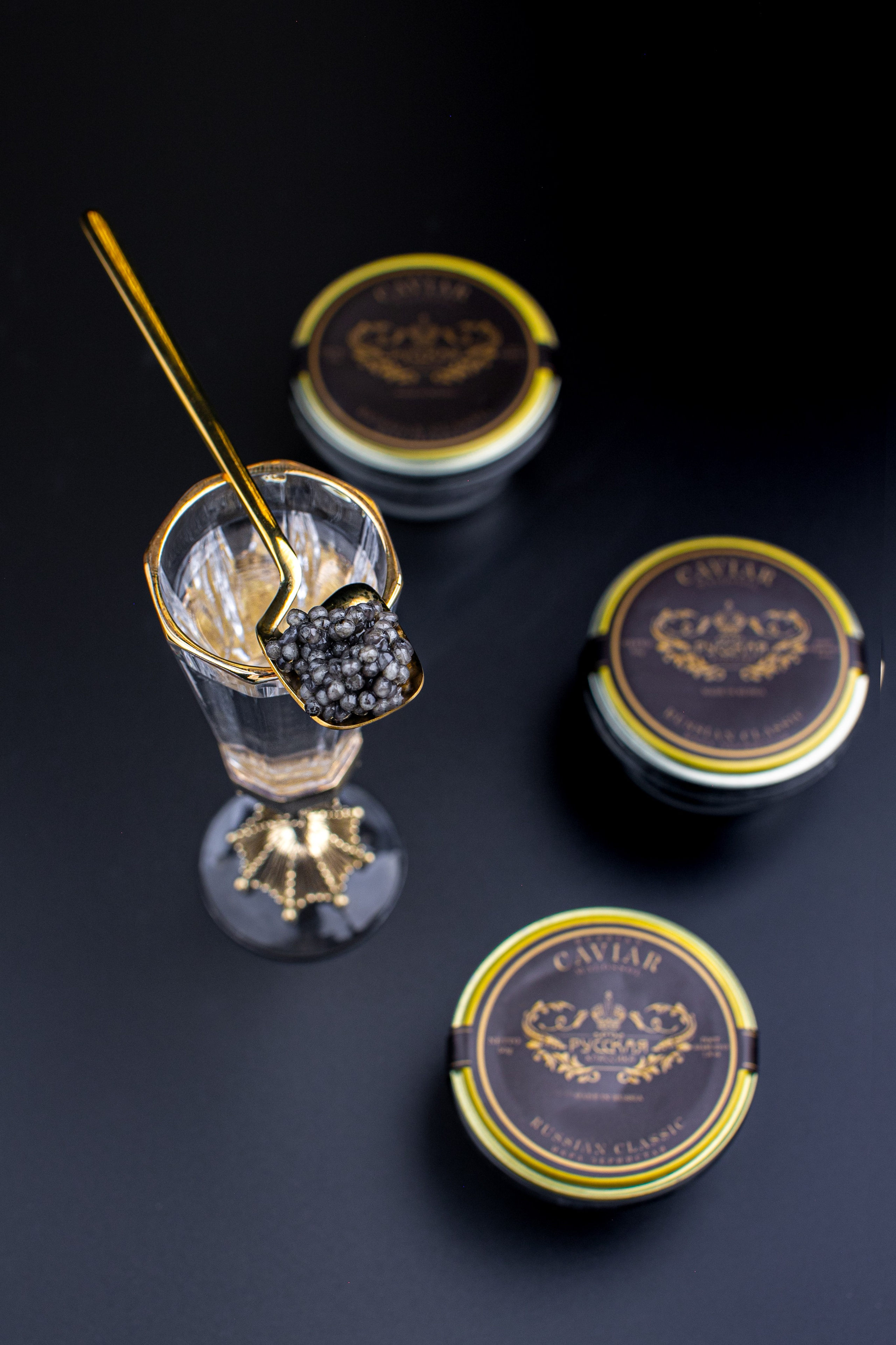 Черная икра «Русская Классика». Фуд фотограф. Съемка еды в Москве