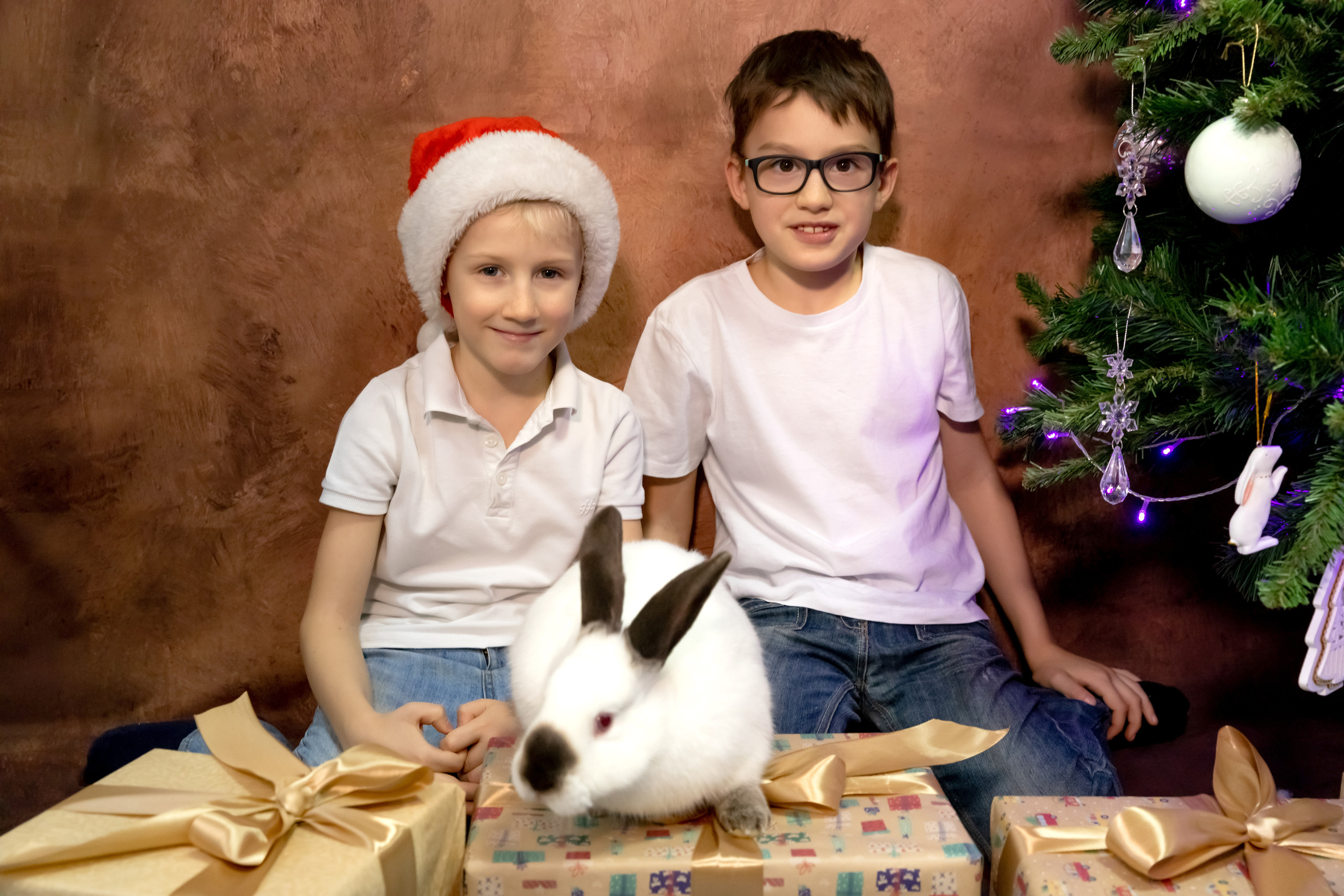 Новогодний фотодень с кроликами. Семейный и детский фотограф в Москве и МО Крюкова Надежда