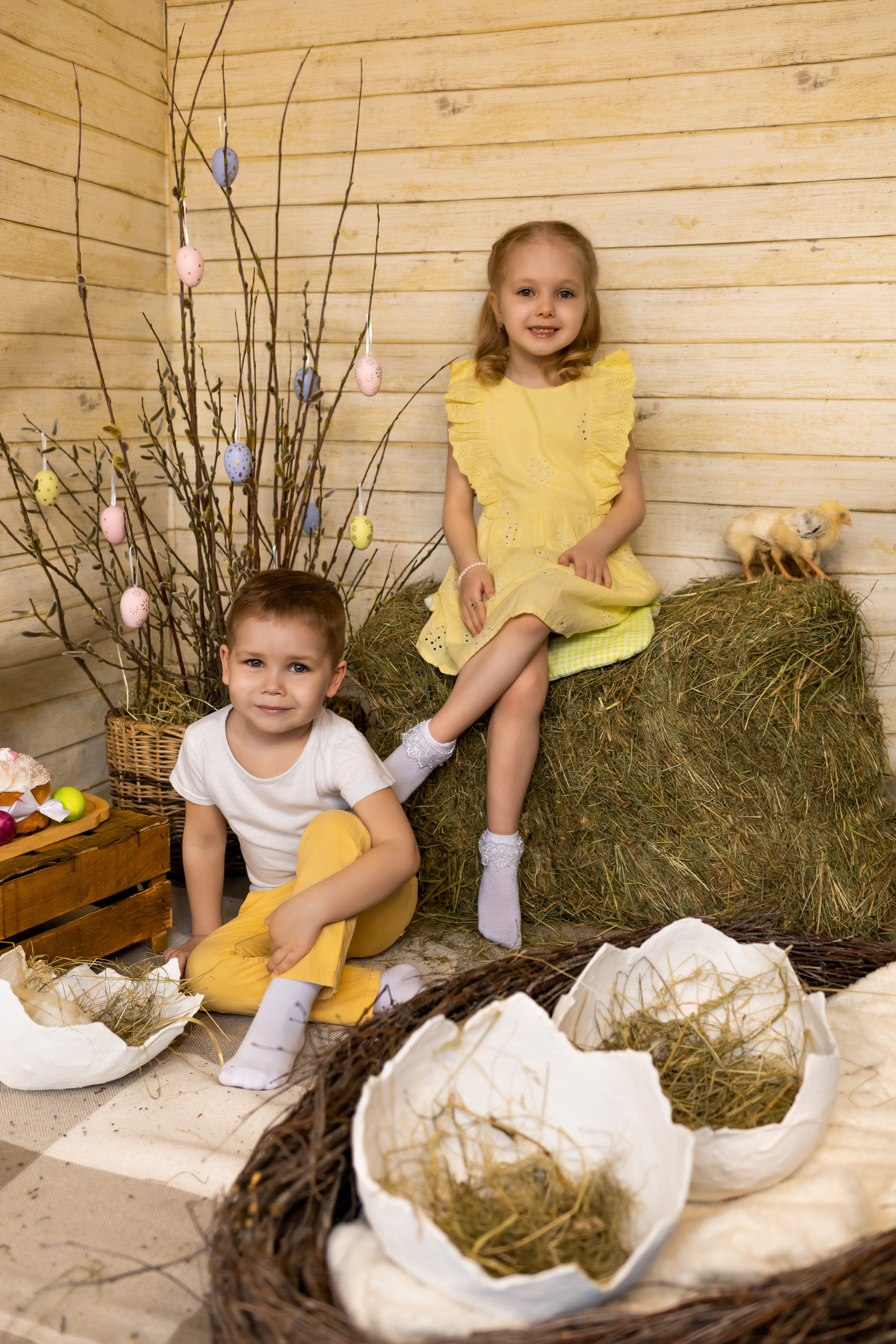 Пасхальный фотодень с цыплятами. Семейный и детский фотограф в Москве и МО Крюкова Надежда
