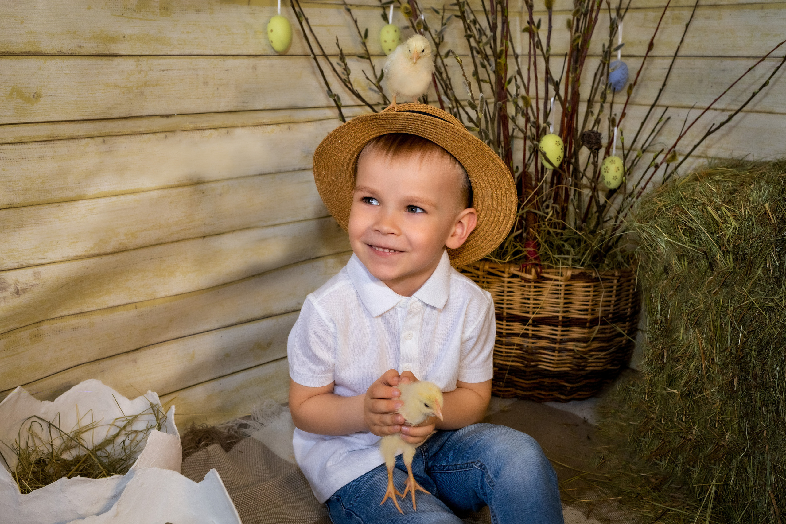 Пасхальный фотодень с цыплятами. Семейный и детский фотограф в Москве и МО Крюкова Надежда