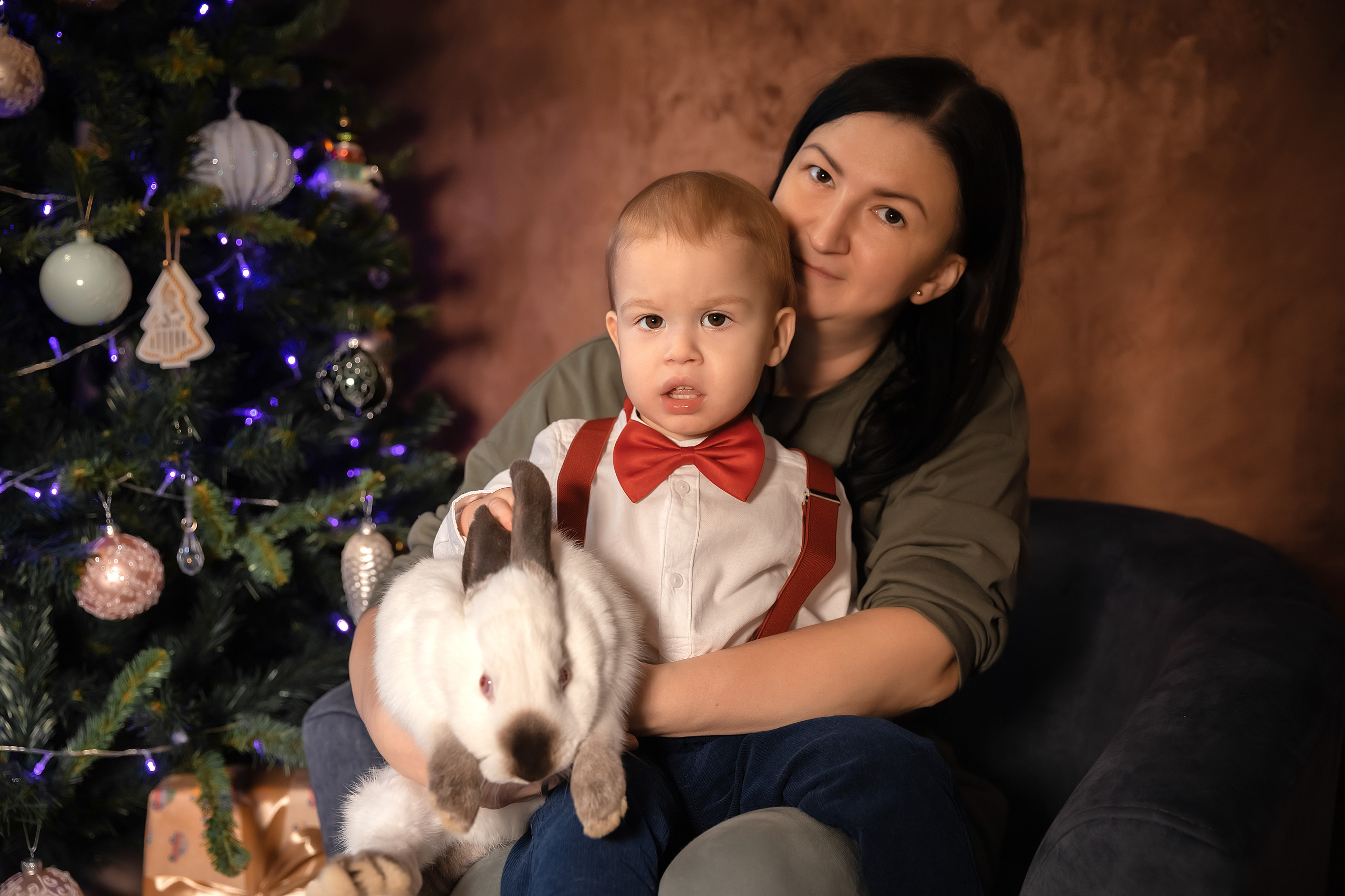 Новогодний фотодень с кроликами. Семейный и детский фотограф в Москве и МО Крюкова Надежда