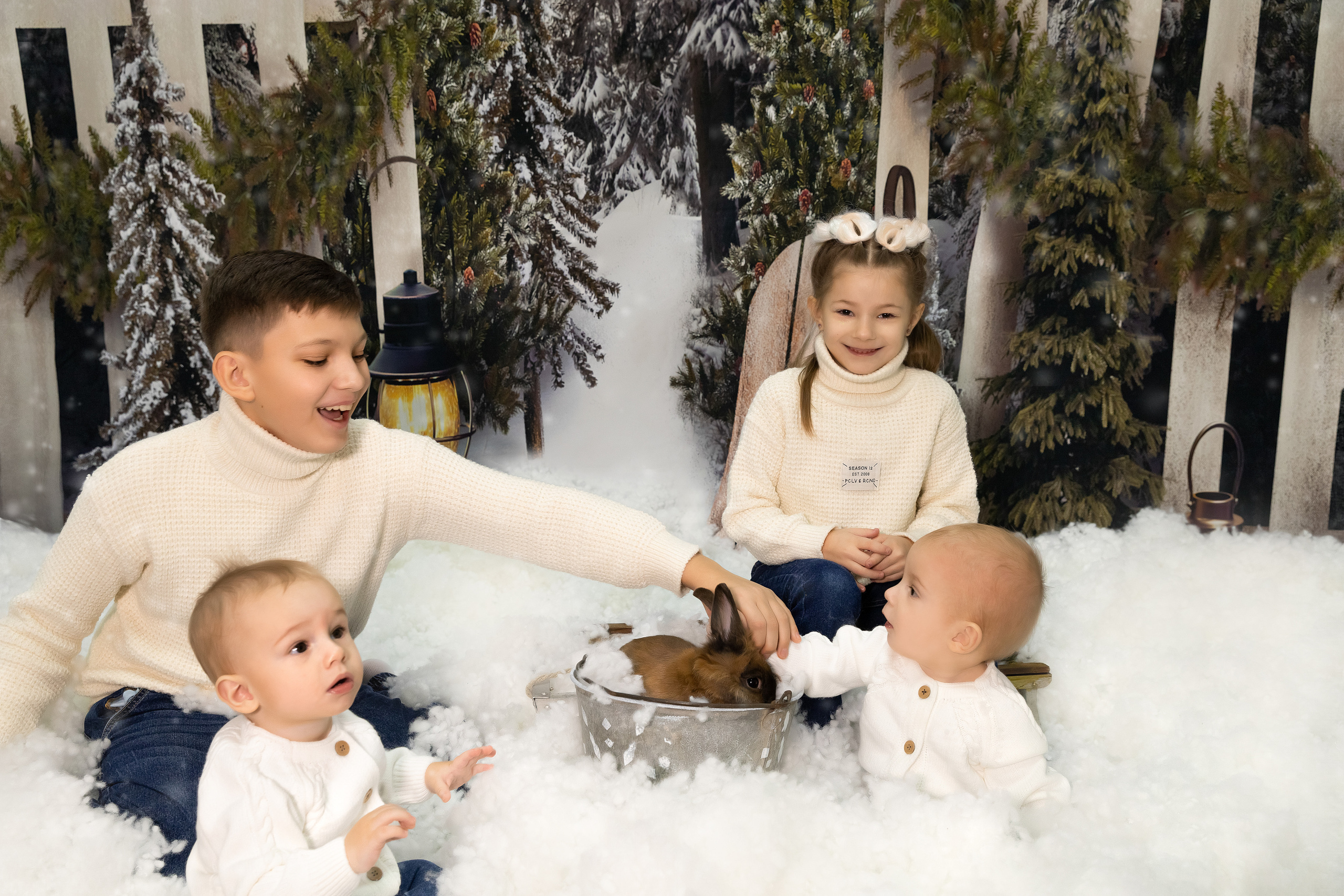 Новогодний фотодень с кроликами. Семейный и детский фотограф в Москве и МО Крюкова Надежда