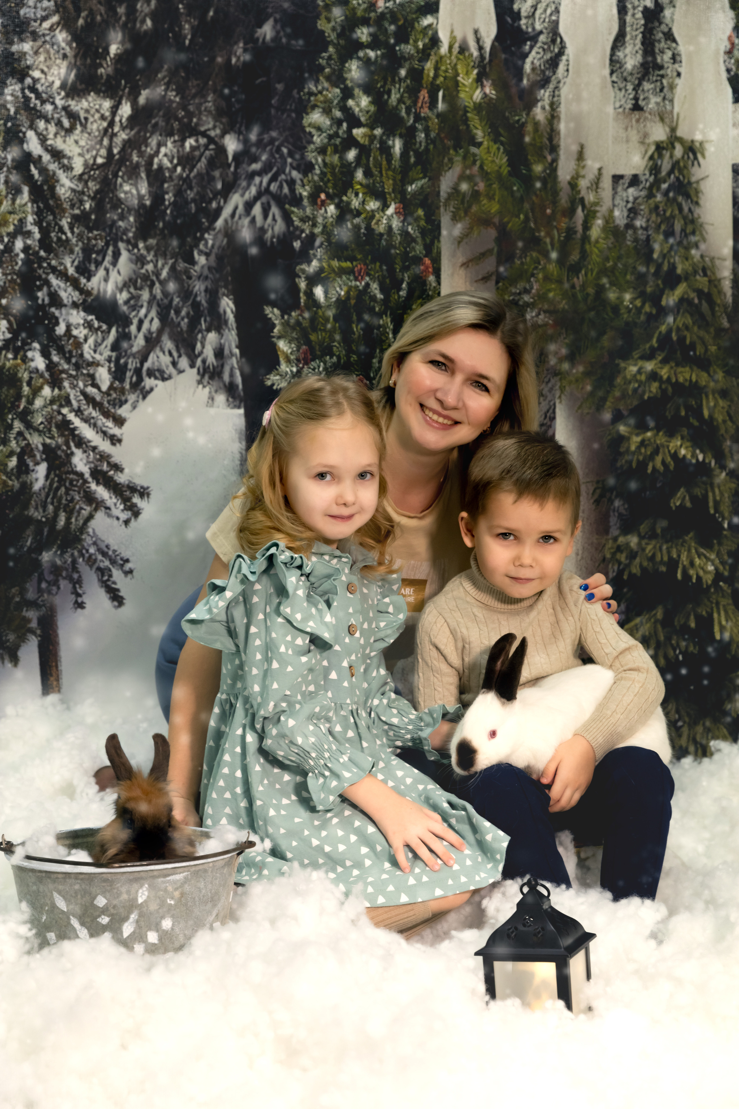 Новогодний фотодень с кроликами. Семейный и детский фотограф в Москве и МО Крюкова Надежда