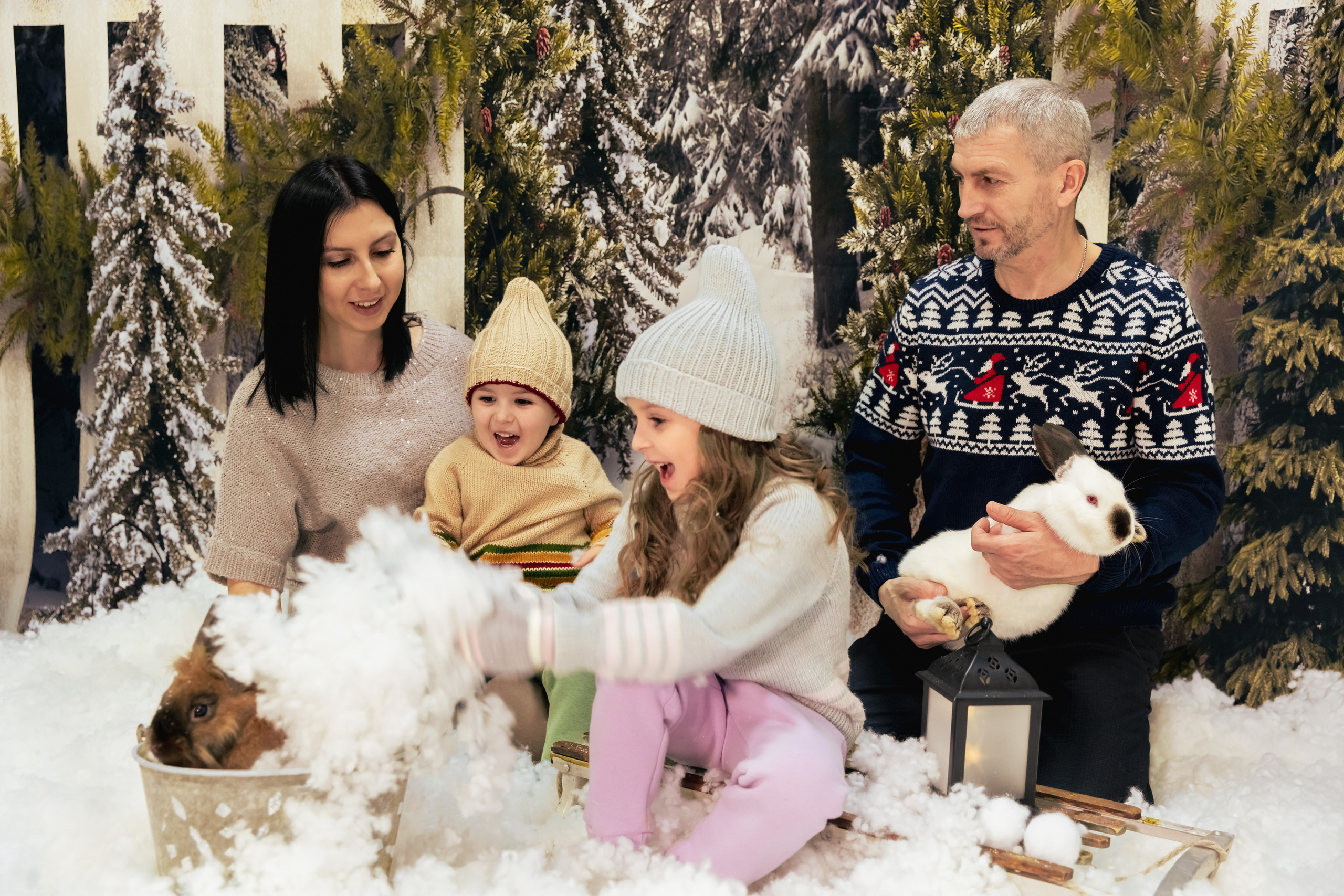 Новогодний фотодень с кроликами. Семейный и детский фотограф в Москве и МО Крюкова Надежда