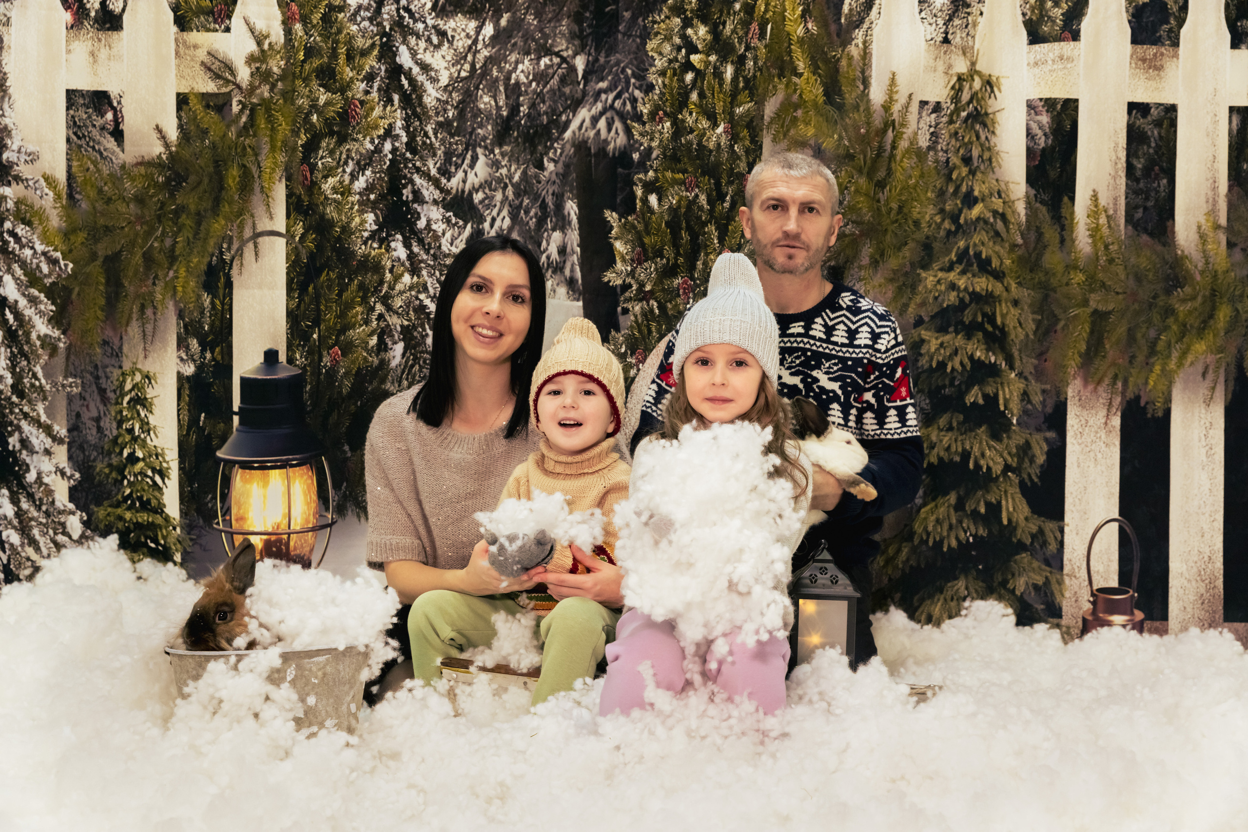 Новогодний фотодень с кроликами. Семейный и детский фотограф в Москве и МО Крюкова Надежда