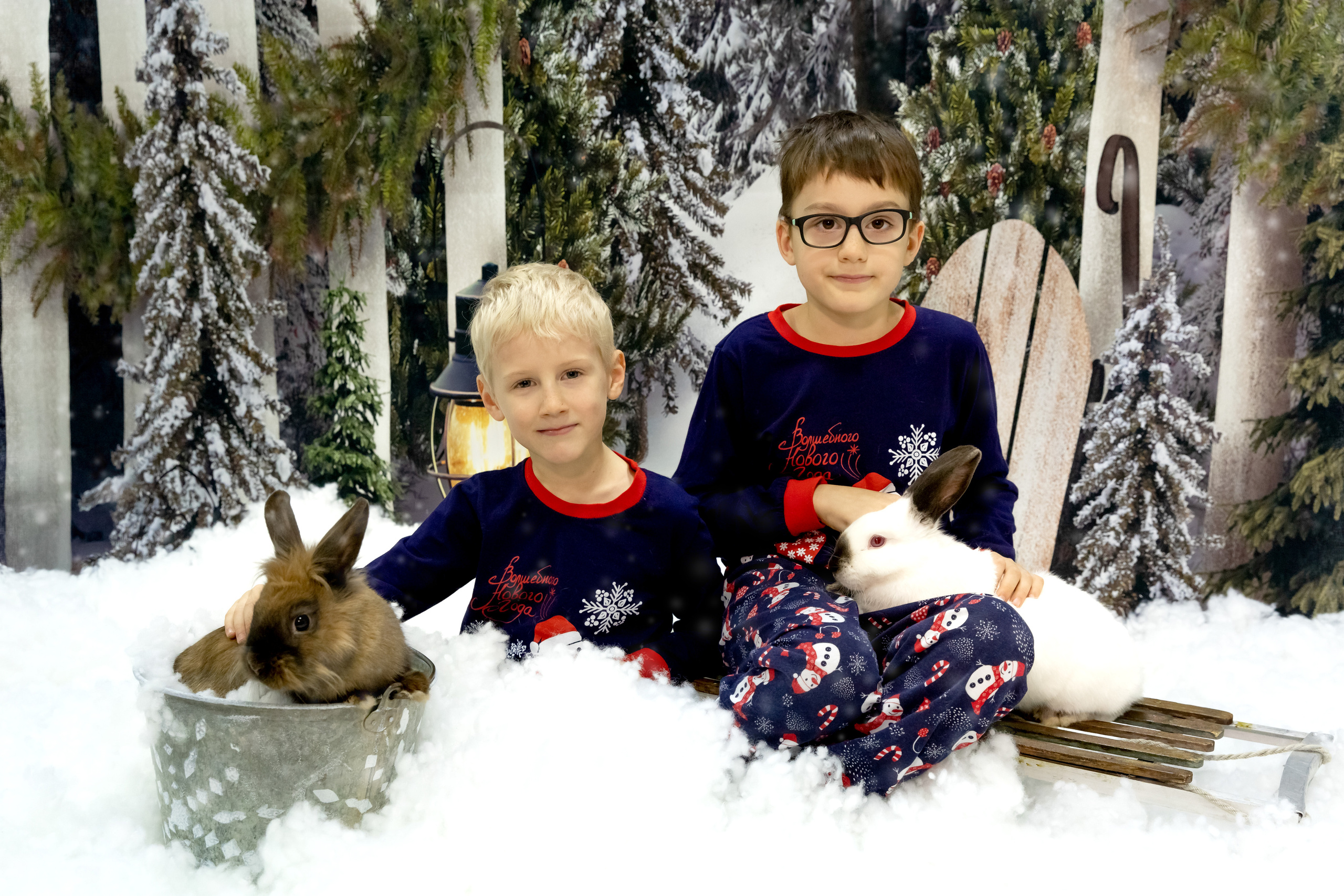 Новогодний фотодень с кроликами. Семейный и детский фотограф в Москве и МО Крюкова Надежда