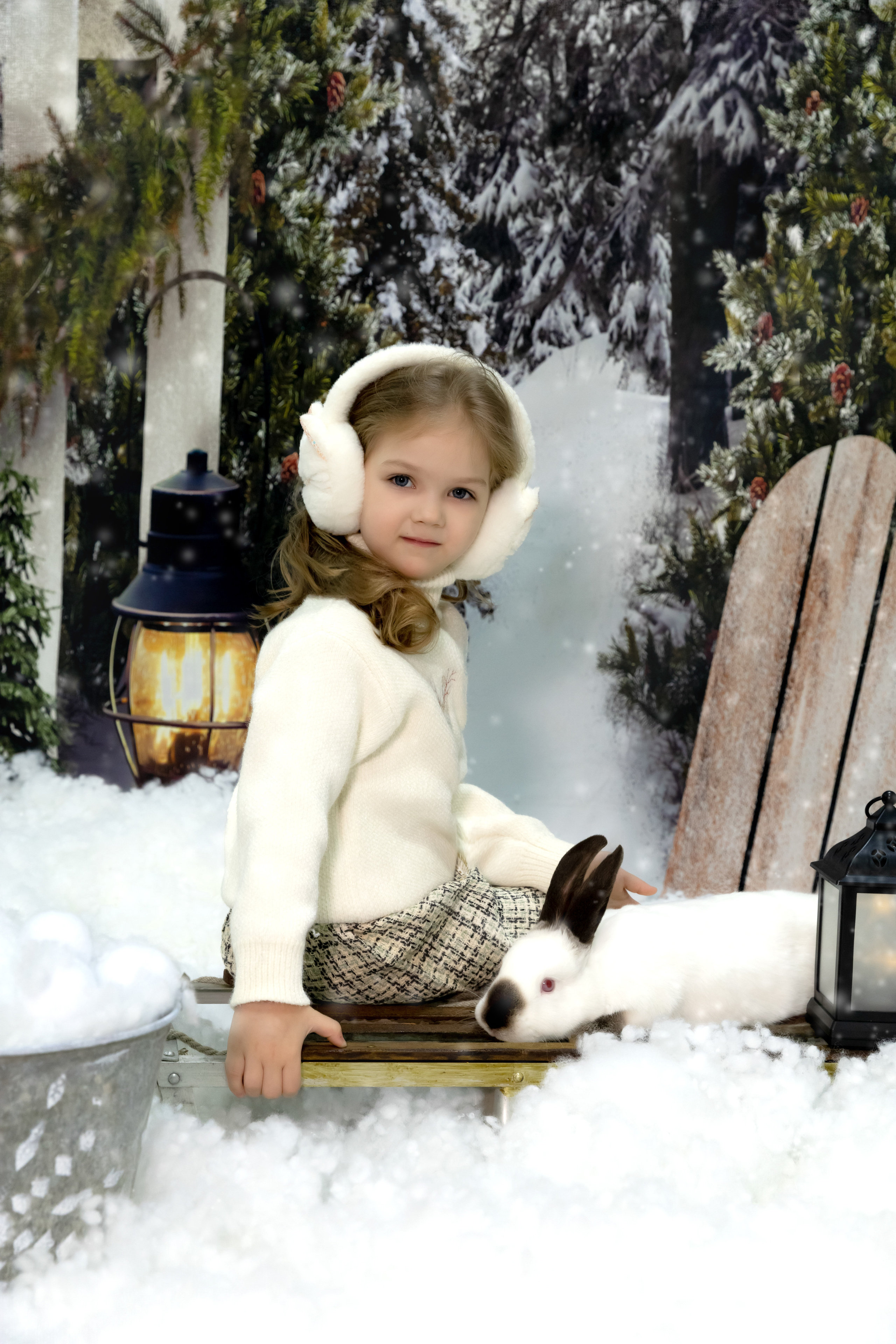 Новогодний фотодень с кроликами. Семейный и детский фотограф в Москве и МО Крюкова Надежда
