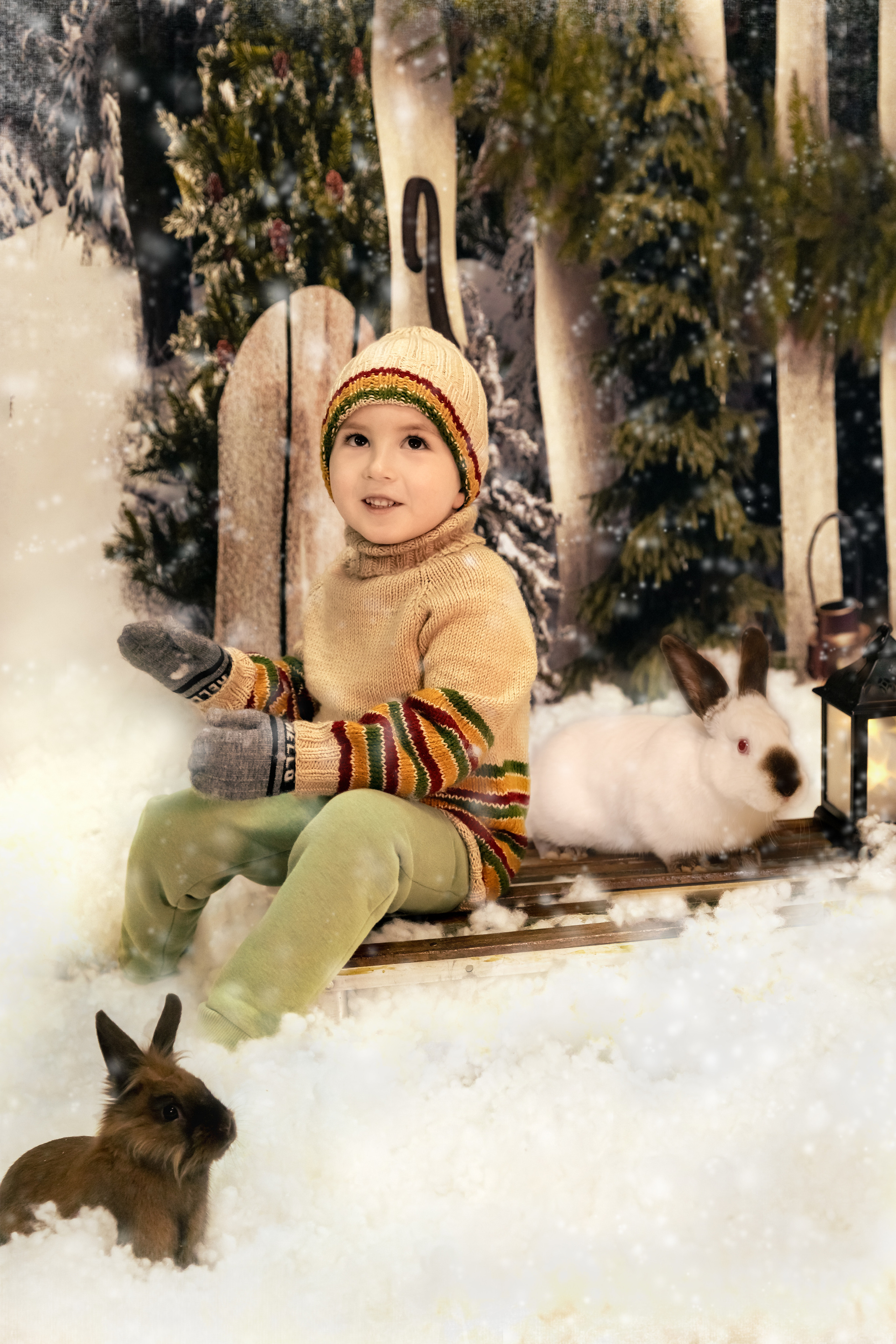 Новогодний фотодень с кроликами. Семейный и детский фотограф в Москве и МО Крюкова Надежда