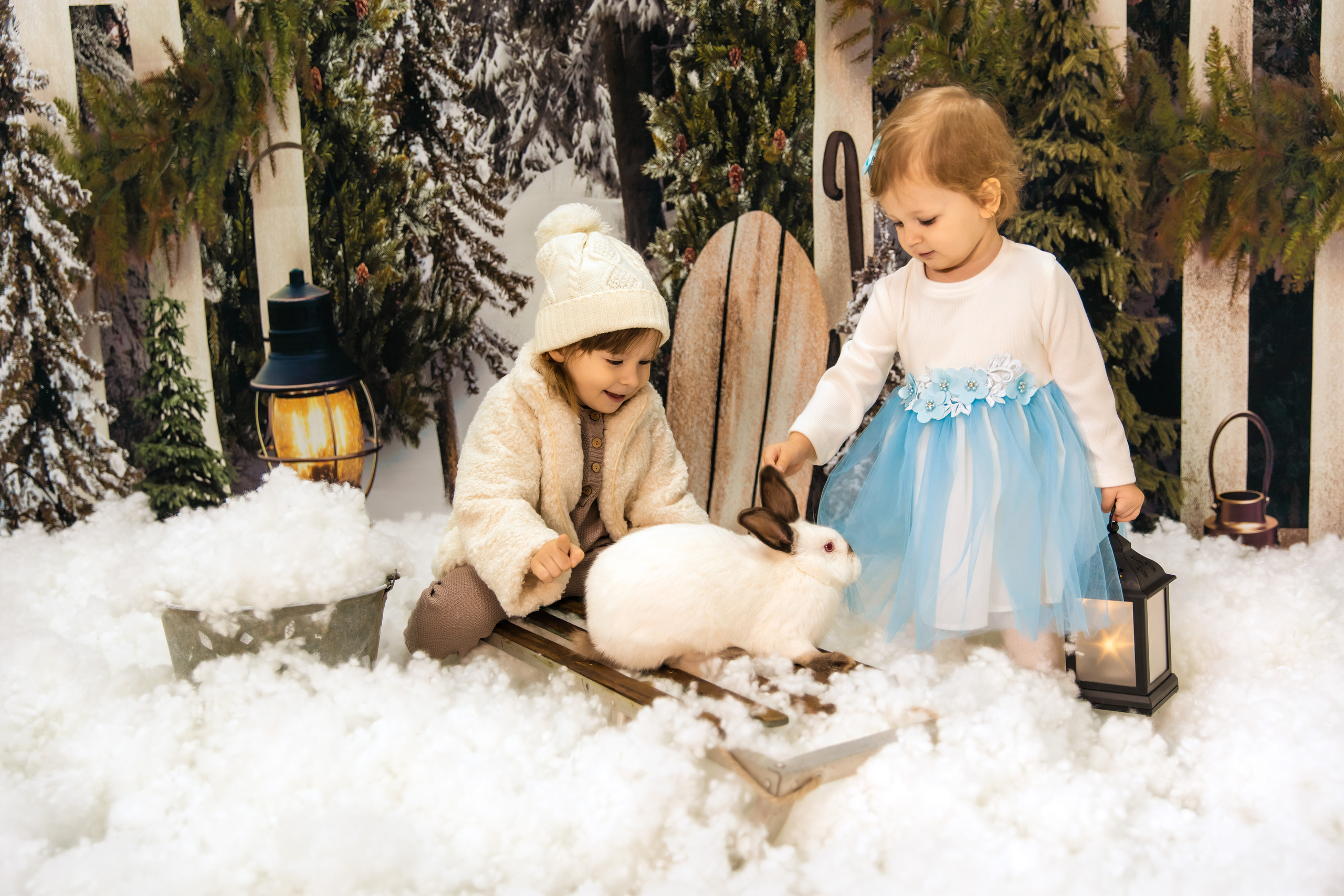 Новогодний фотодень с кроликами. Семейный и детский фотограф в Москве и МО Крюкова Надежда