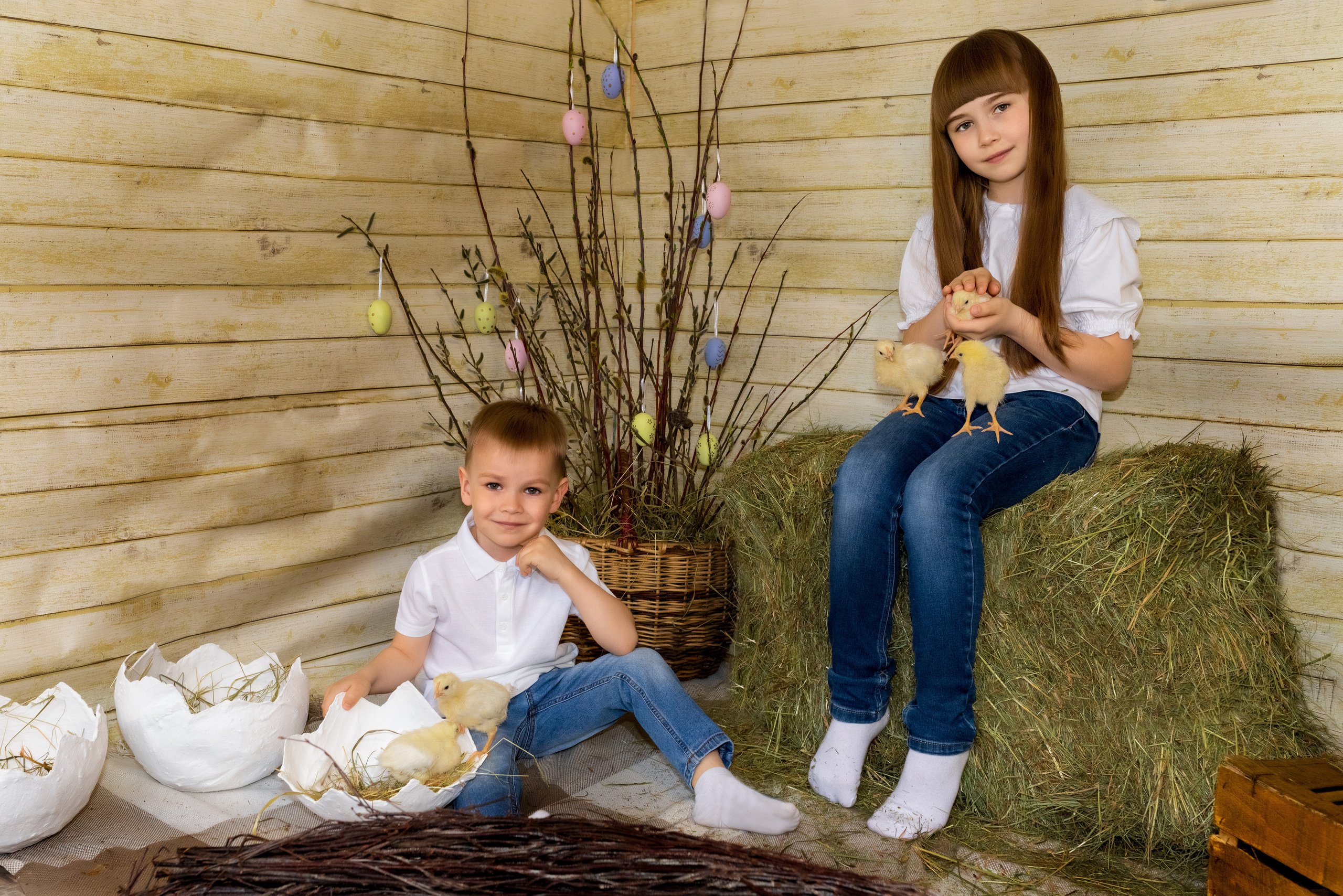 Пасхальный фотодень с цыплятами. Семейный и детский фотограф в Москве и МО Крюкова Надежда
