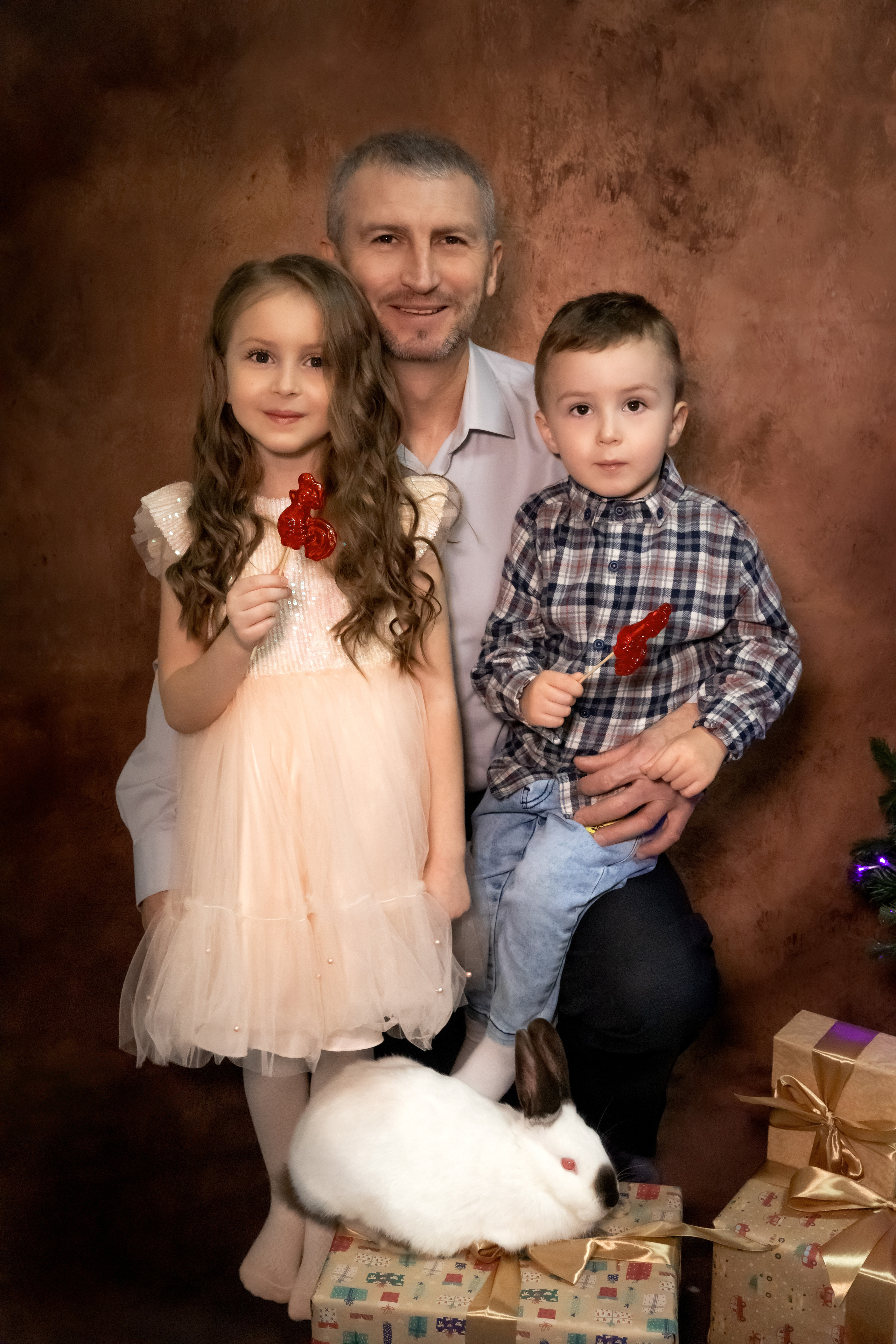 Новогодний фотодень с кроликами. Семейный и детский фотограф в Москве и МО Крюкова Надежда