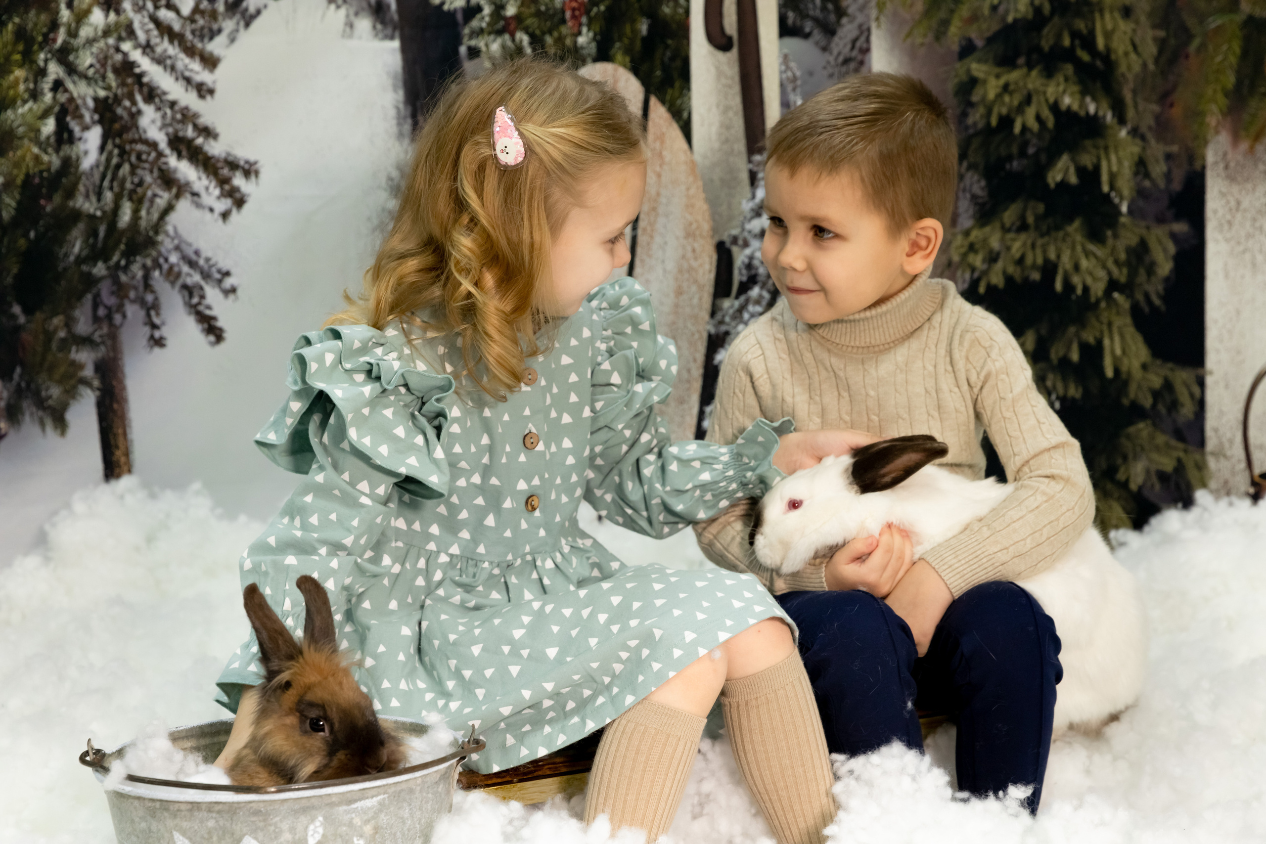 Новогодний фотодень с кроликами. Семейный и детский фотограф в Москве и МО Крюкова Надежда