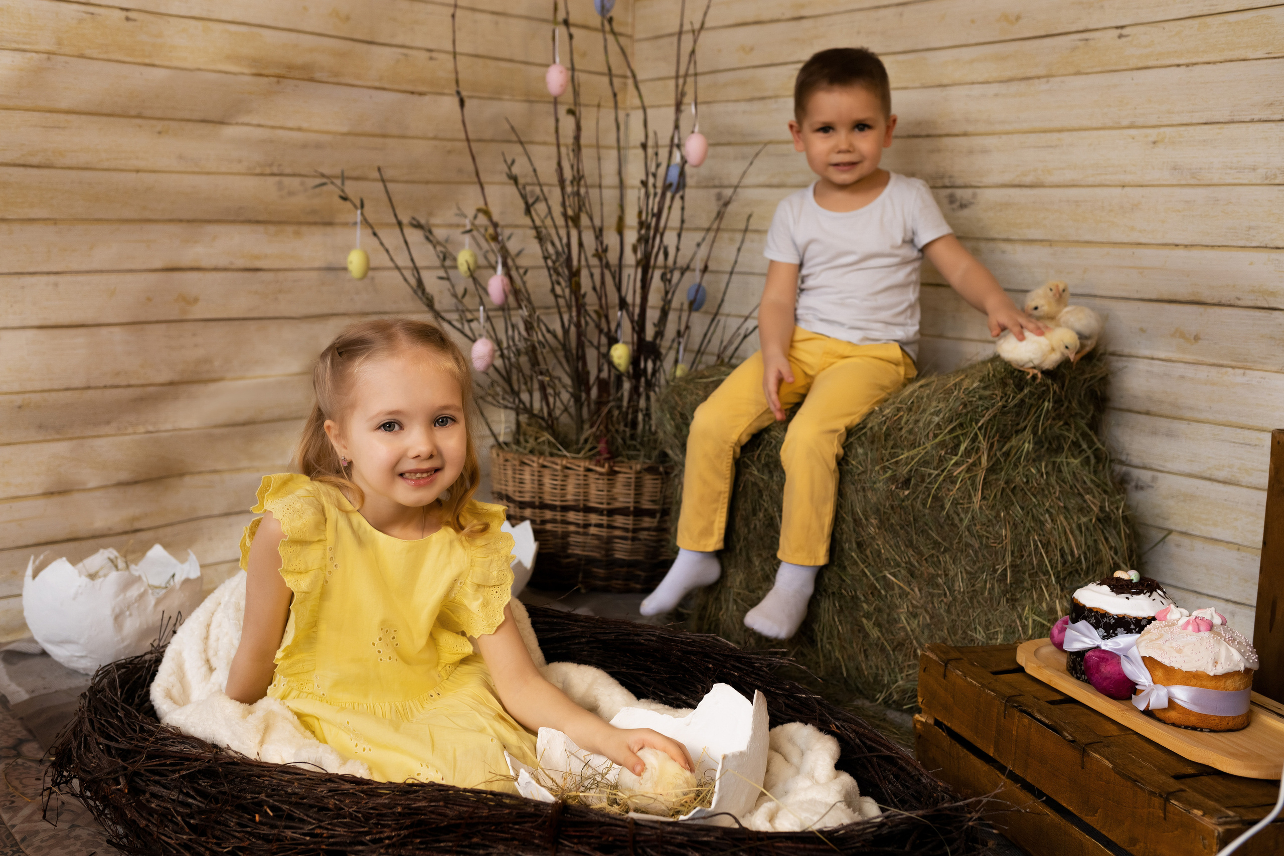 Пасхальный фотодень с цыплятами. Семейный и детский фотограф в Москве и МО Крюкова Надежда