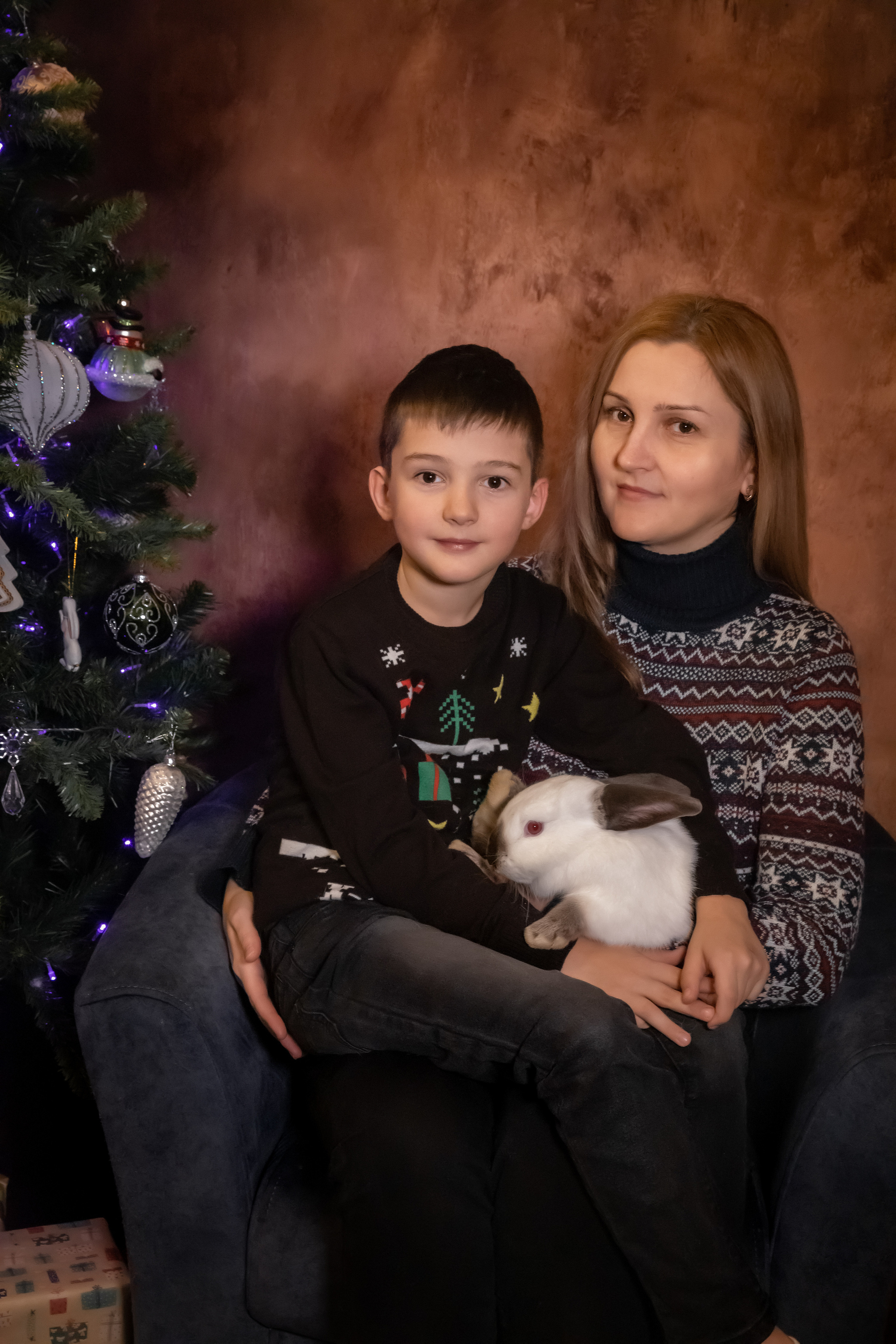 Новогодний фотодень с кроликами. Семейный и детский фотограф в Москве и МО Крюкова Надежда