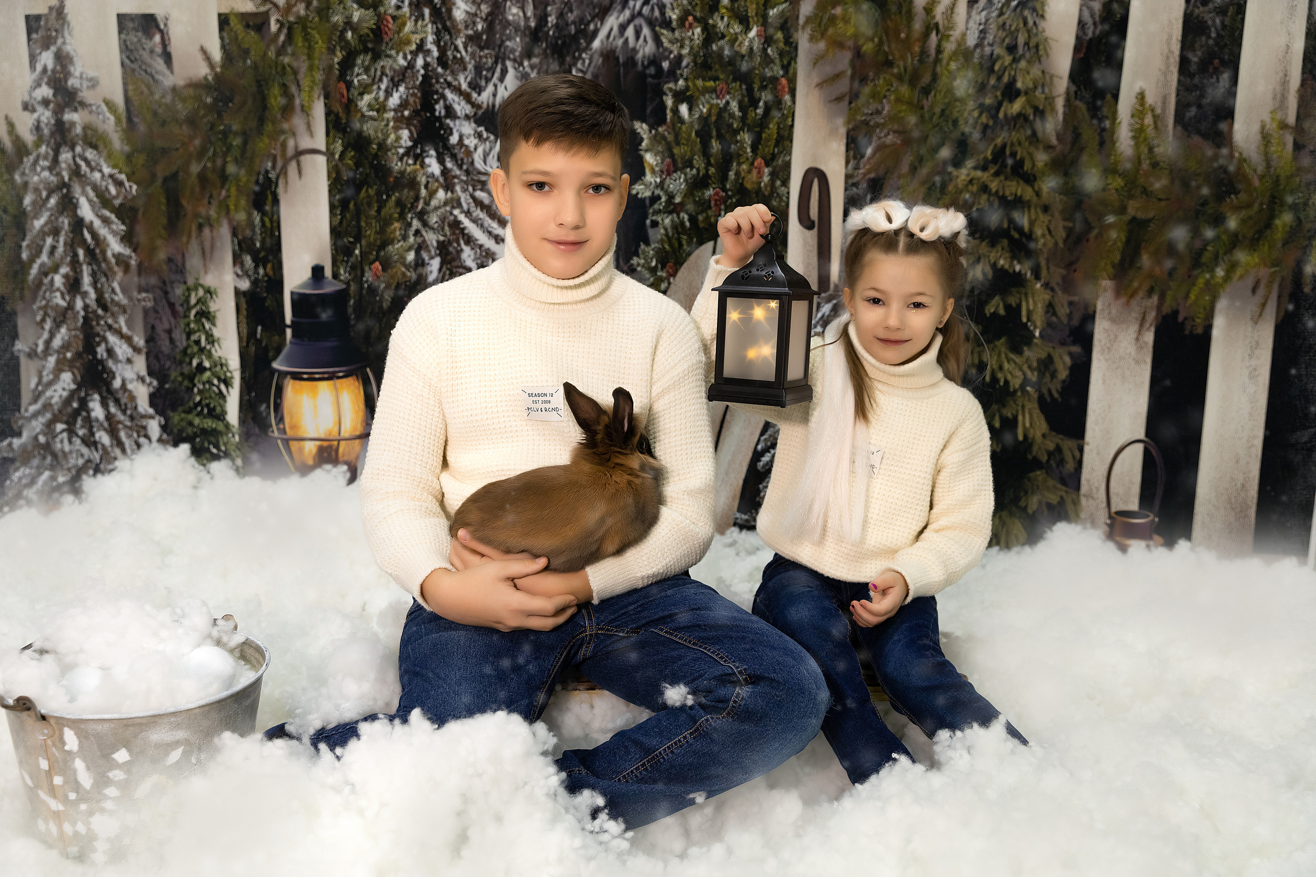 Новогодний фотодень с кроликами. Семейный и детский фотограф в Москве и МО Крюкова Надежда