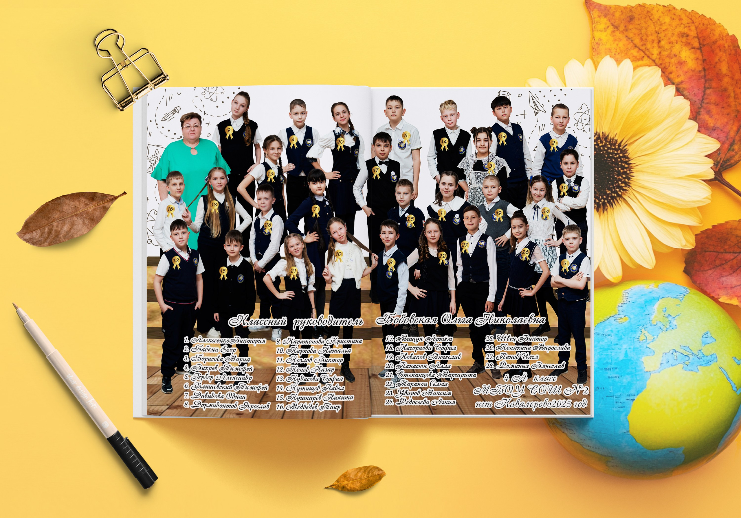 Альбом на 3 разворотов Начальная Школа. Выпускные Альбомы и Фотосессии п. Кавалерово