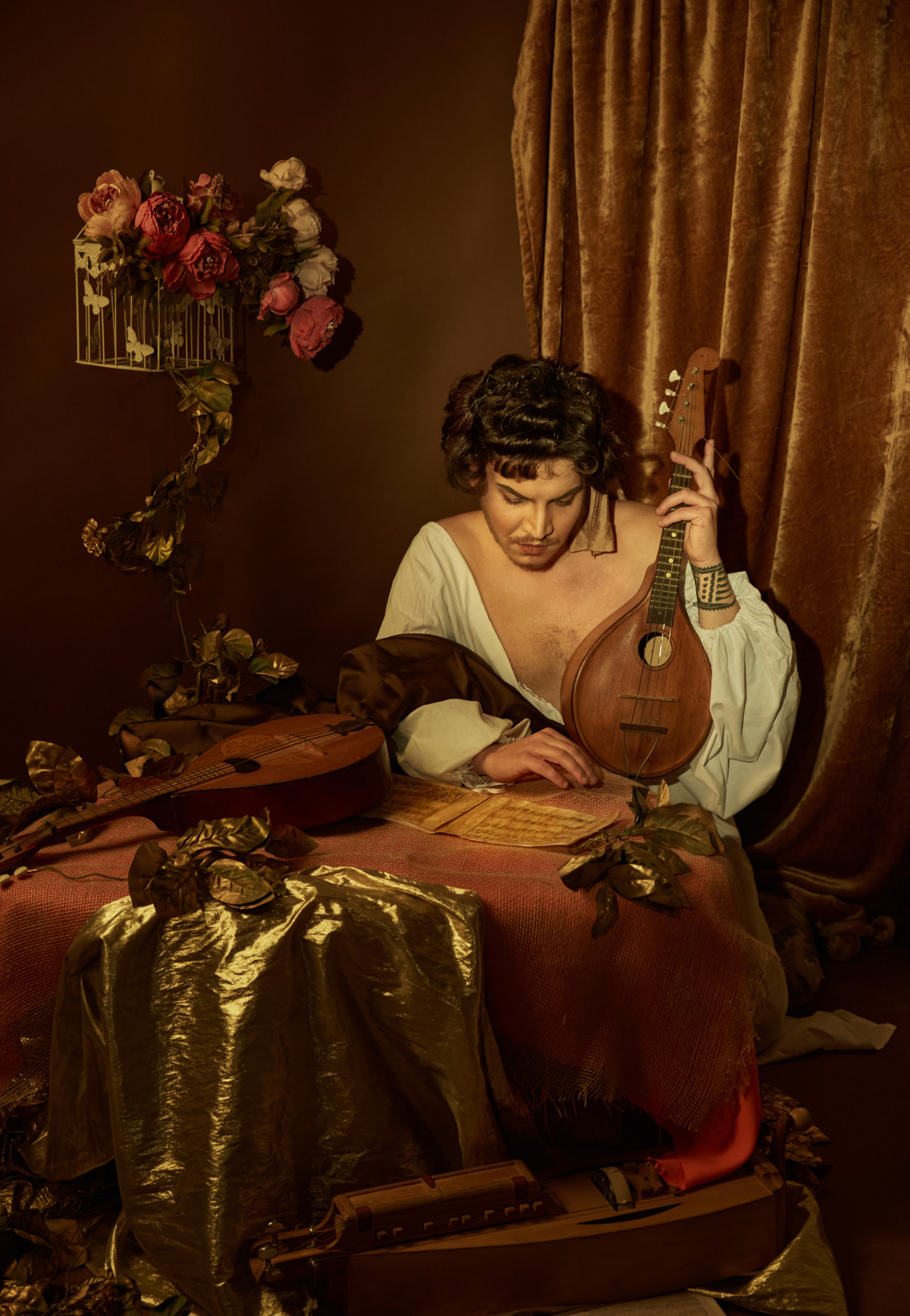 Образ под картину Караваджо " Лютнист». Свадебный фотограф, портретный фотограф в Москве и Саратове Оксана Анциферова