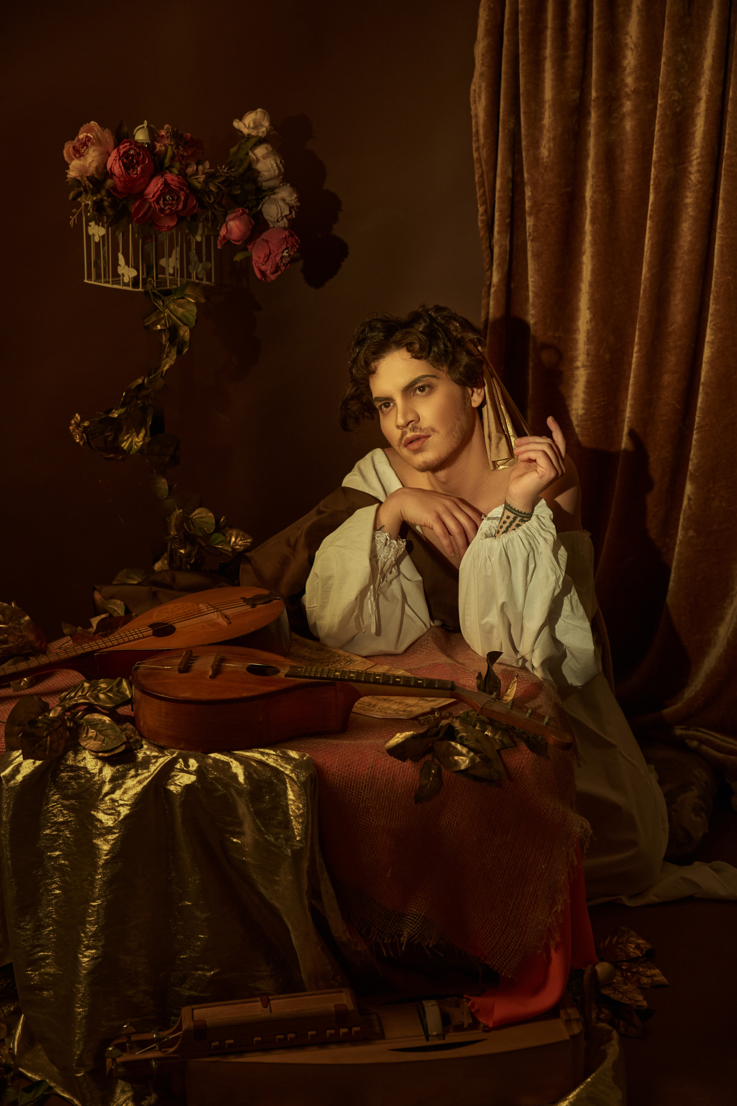 Образ под картину Караваджо " Лютнист». Свадебный фотограф, портретный фотограф в Москве и Саратове Оксана Анциферова