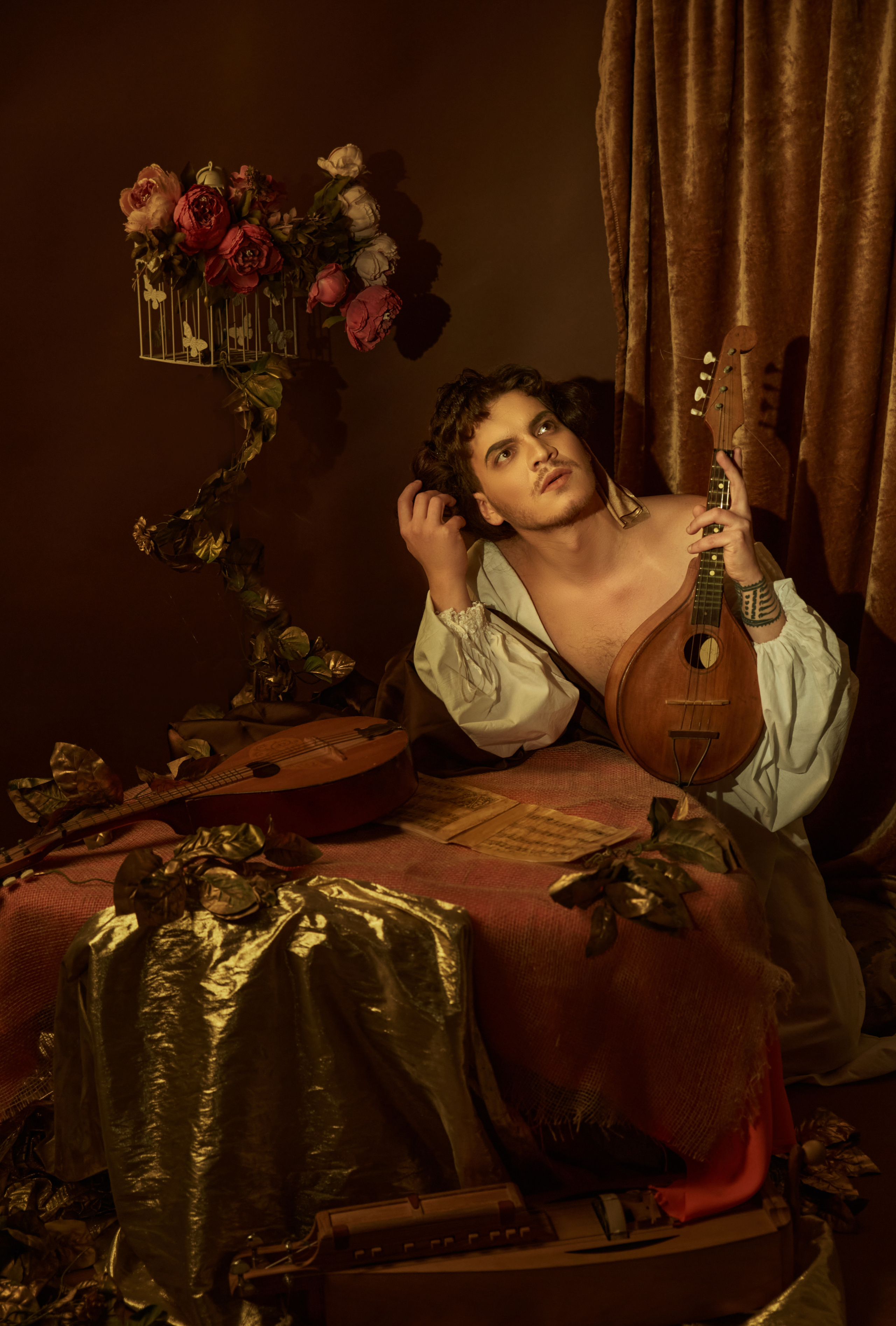 Образ под картину Караваджо " Лютнист». Свадебный фотограф, портретный фотограф в Москве и Саратове Оксана Анциферова