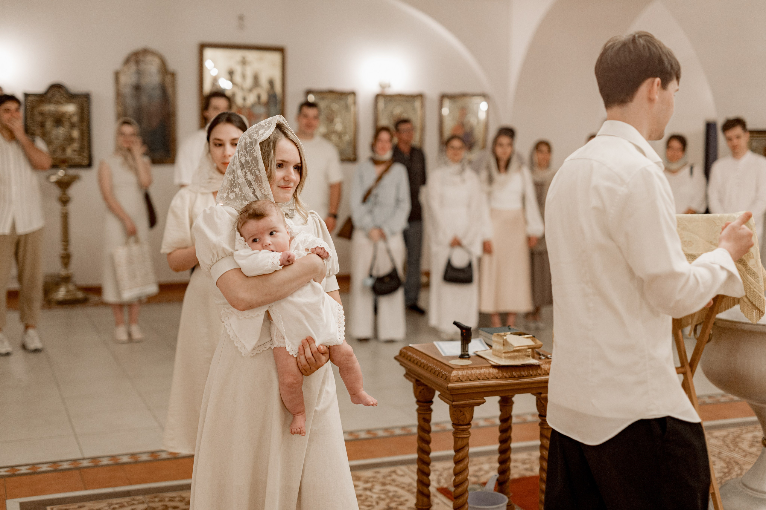Таинство Крещения Саши. Фотограф новорождённых Newborn Москва