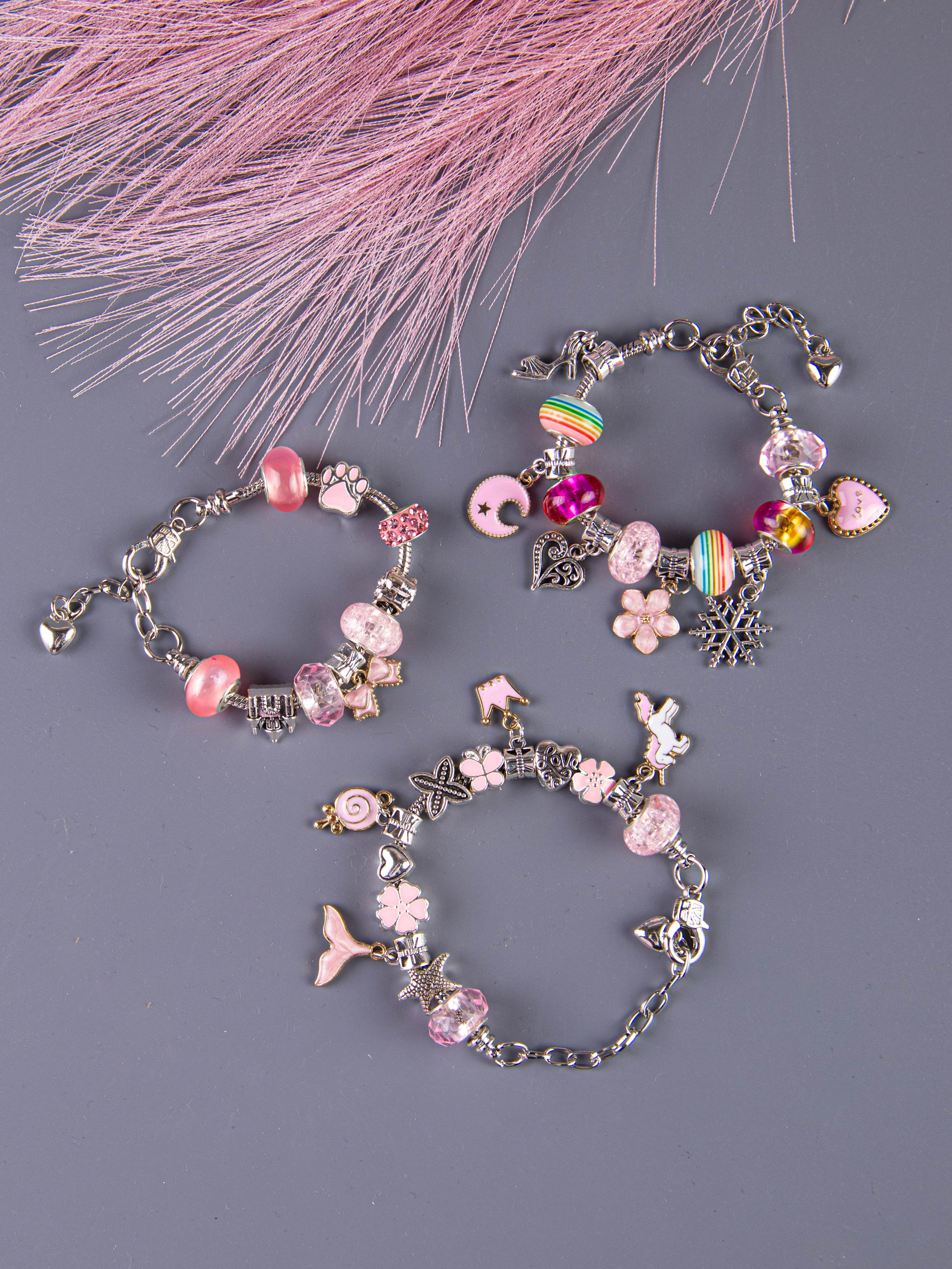 Наборы по созданию браслетов (розовый). «Матрица»