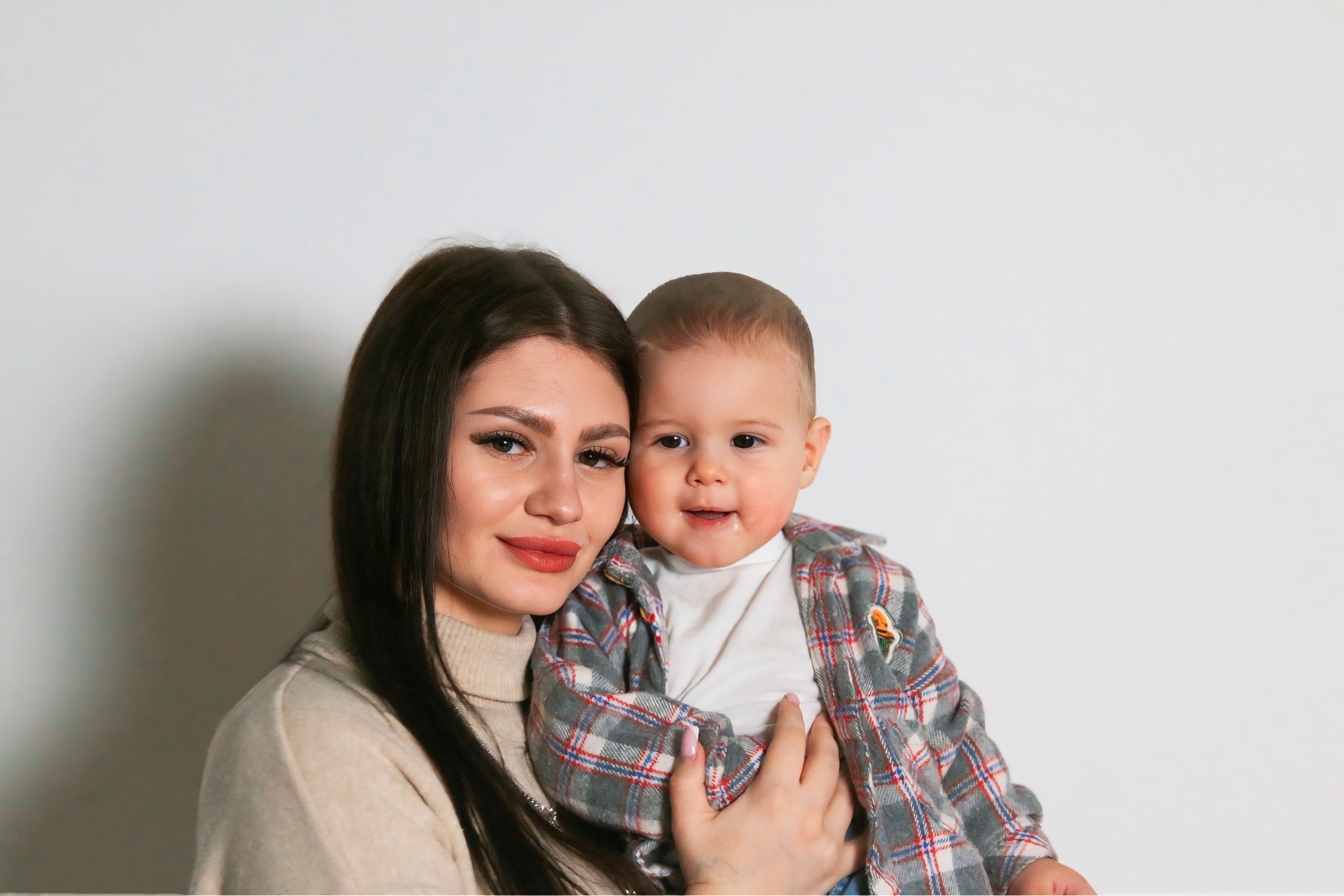 Новогодняя фотосессия мамы с сыном