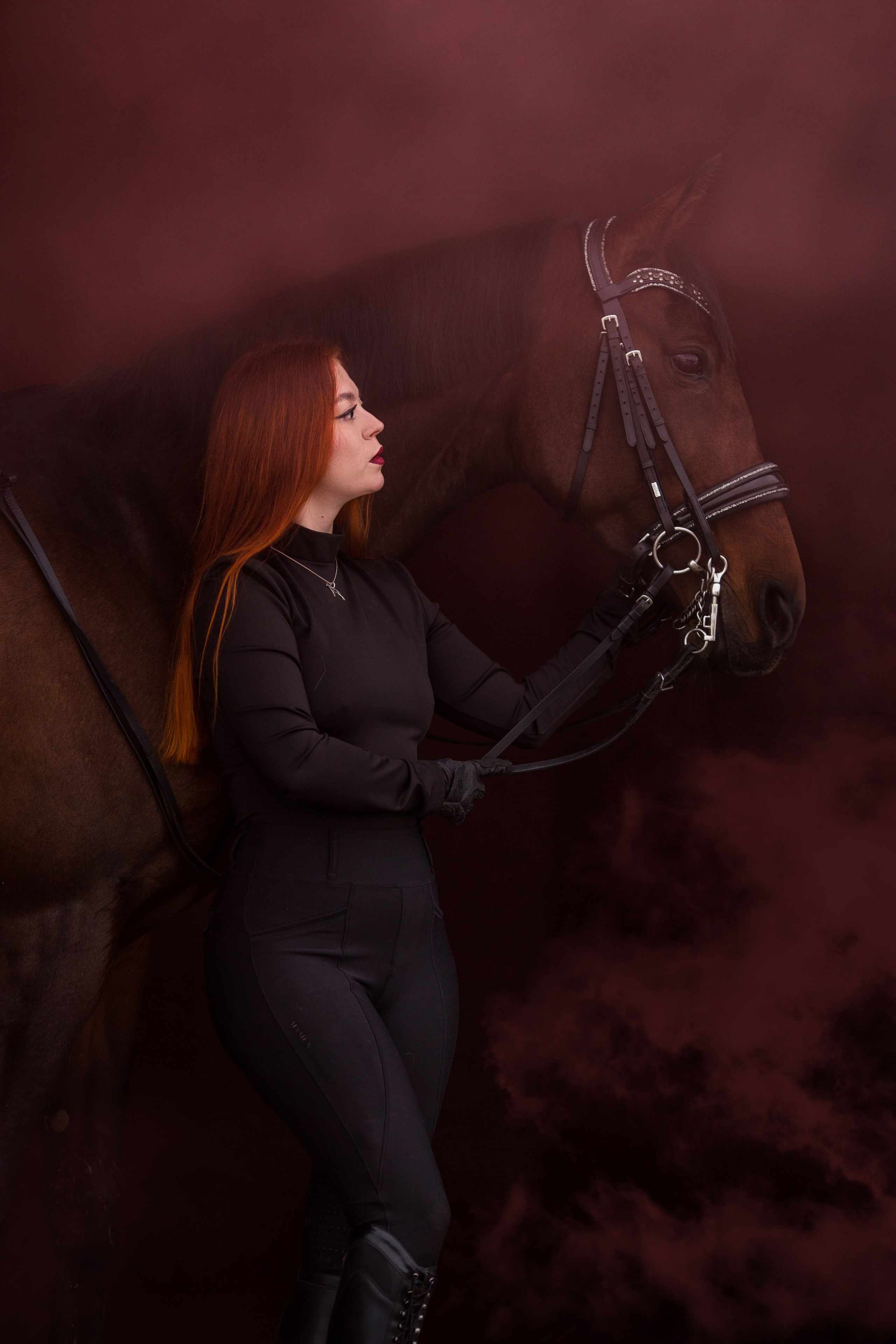 Фотосессия с лошадью в конюшне