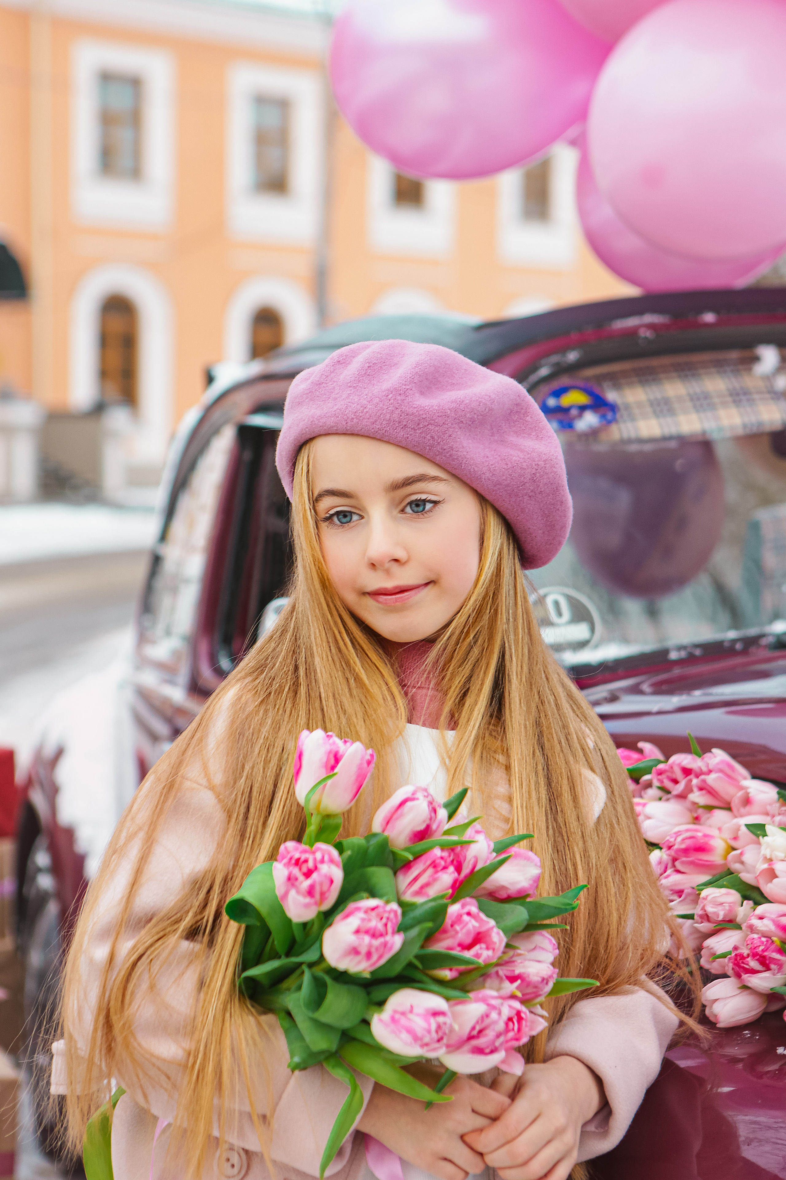 Машина с цветами. Семейный и детский фотограф в Москве Александра Мак