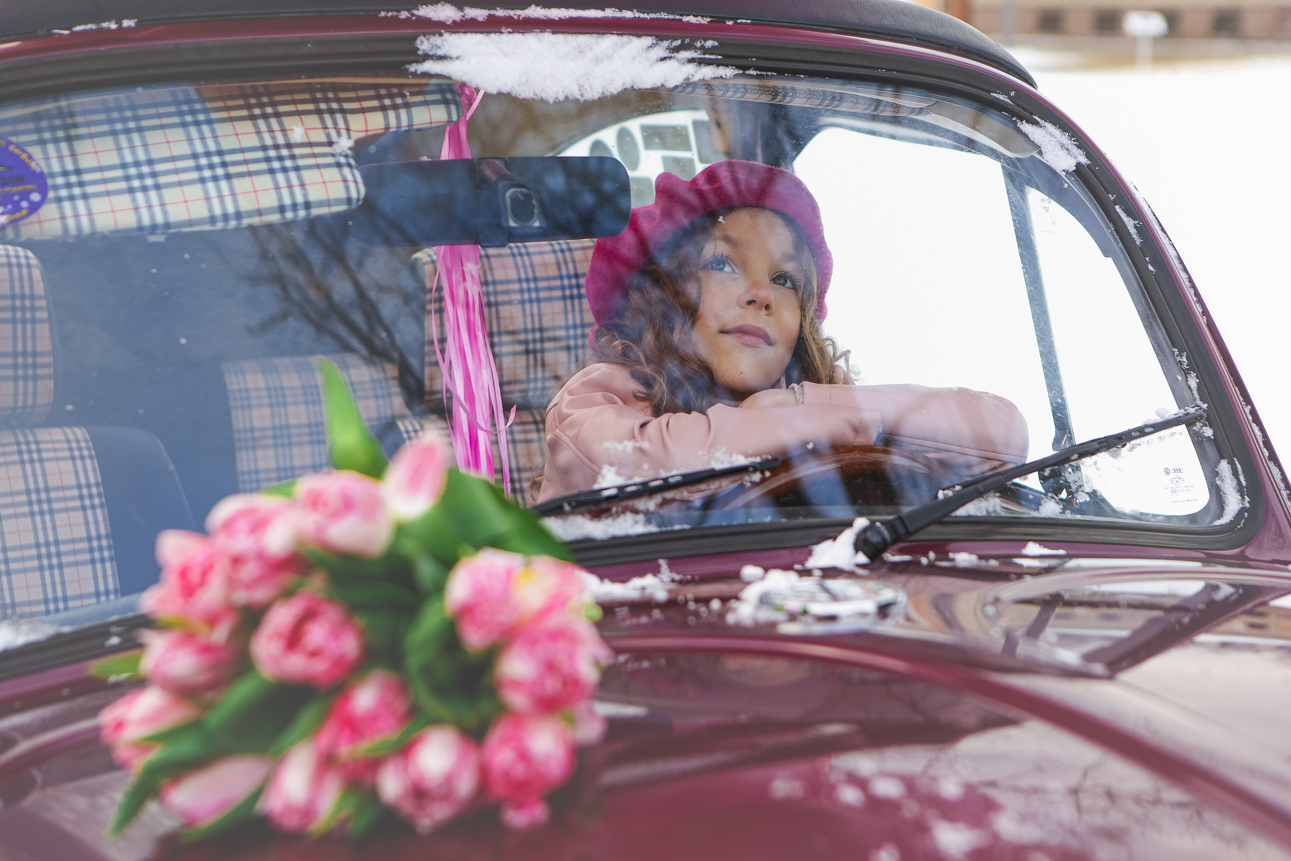 Машина с цветами. Семейный и детский фотограф в Москве Александра Мак