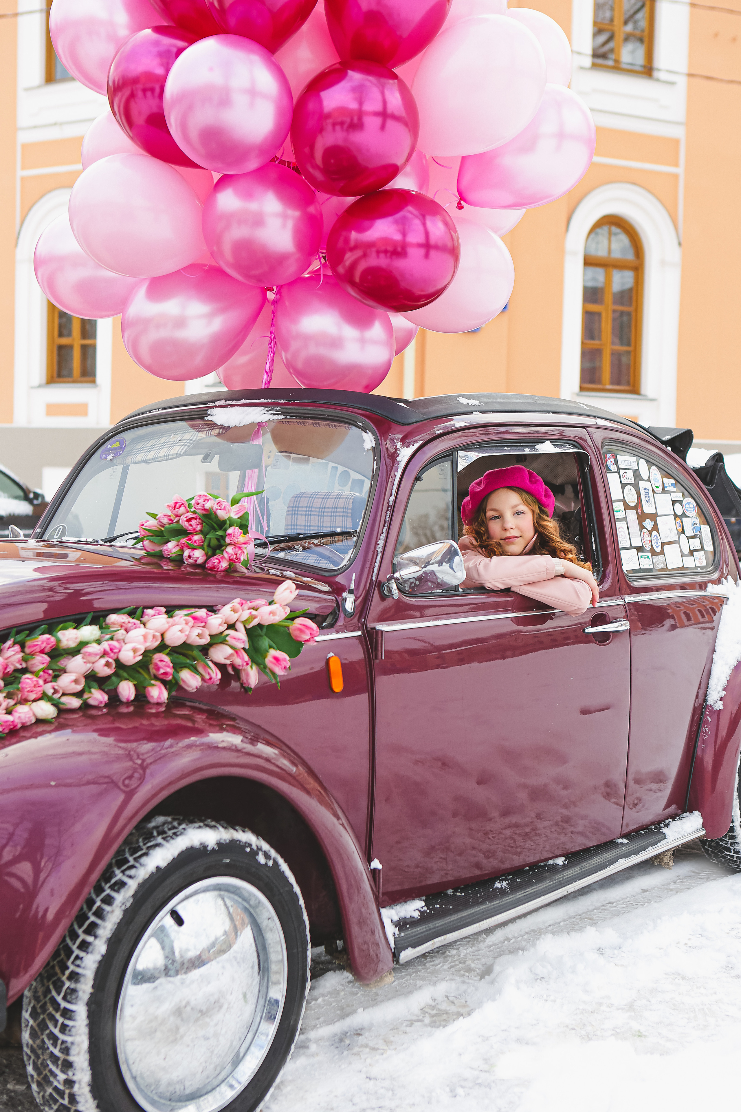 Машина с цветами. Семейный и детский фотограф в Москве Александра Мак