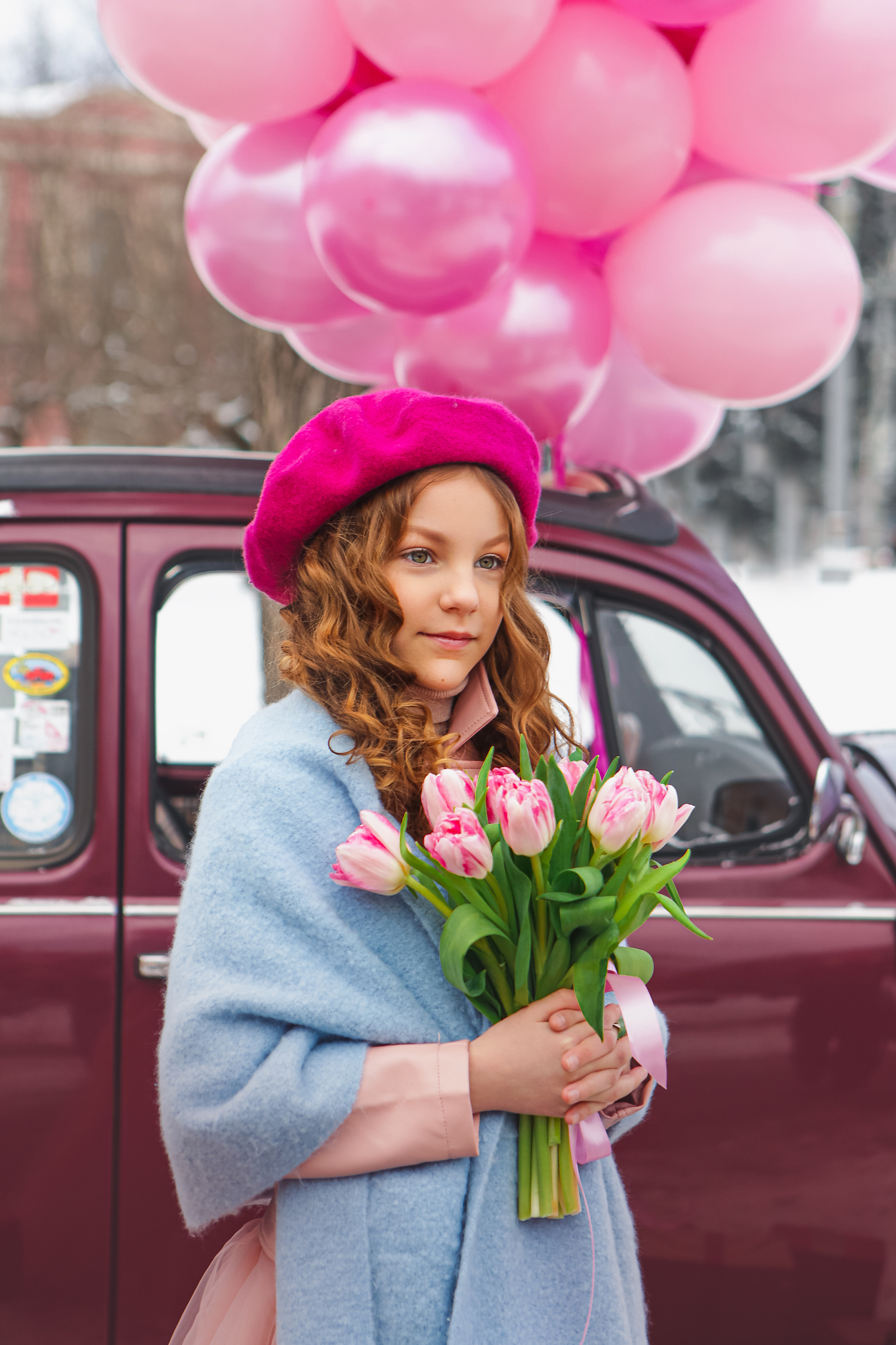 Машина с цветами. Семейный и детский фотограф в Москве Александра Мак