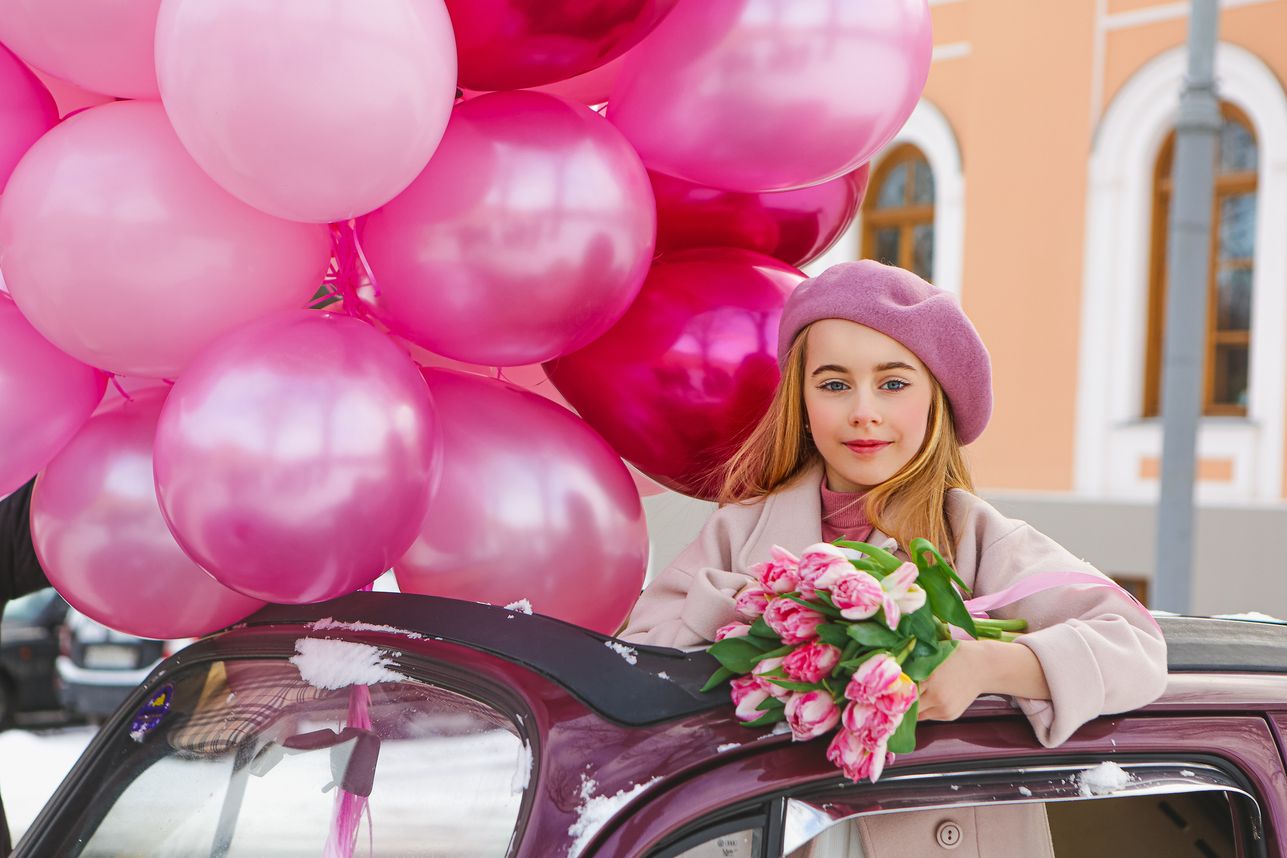 Машина с цветами. Семейный и детский фотограф в Москве Александра Мак