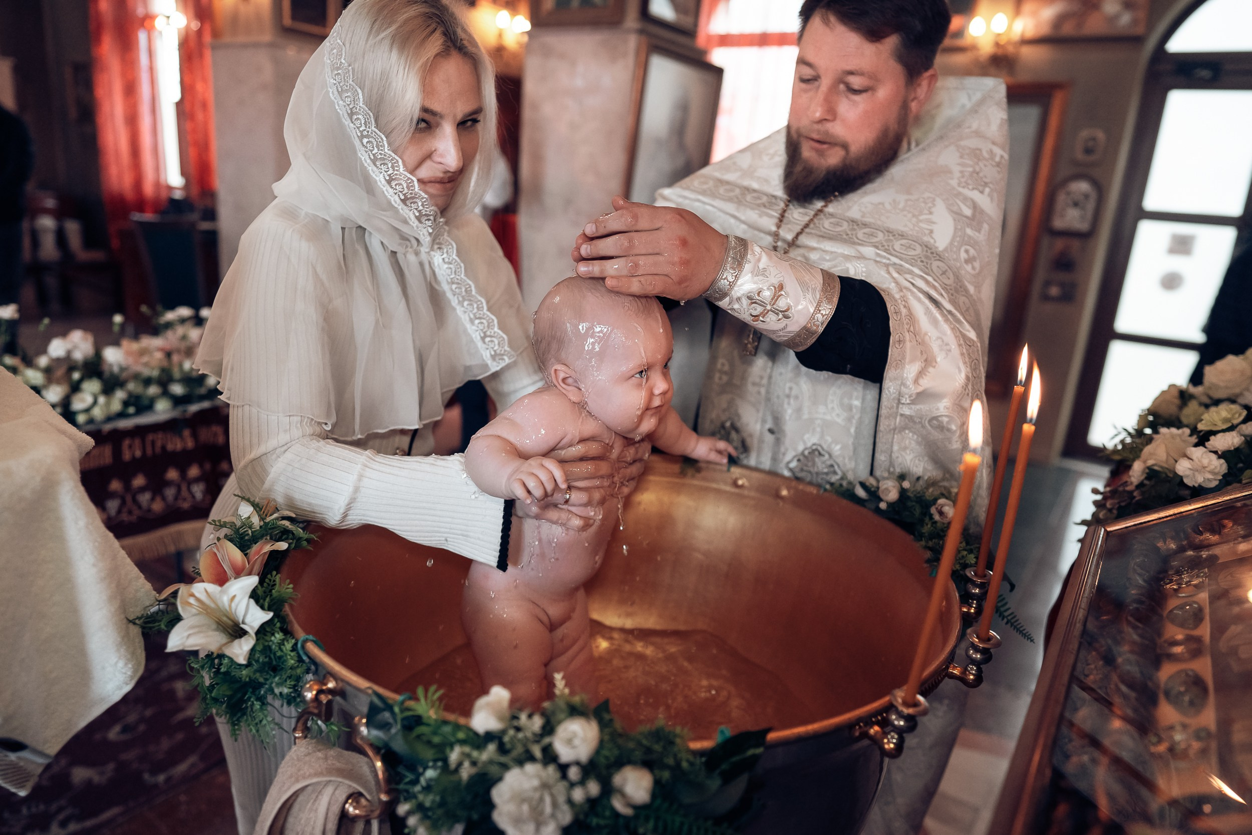Крещение в храме Прп.Сергия Радонежского с. Орлиное. Церковный фотограф Севастополь